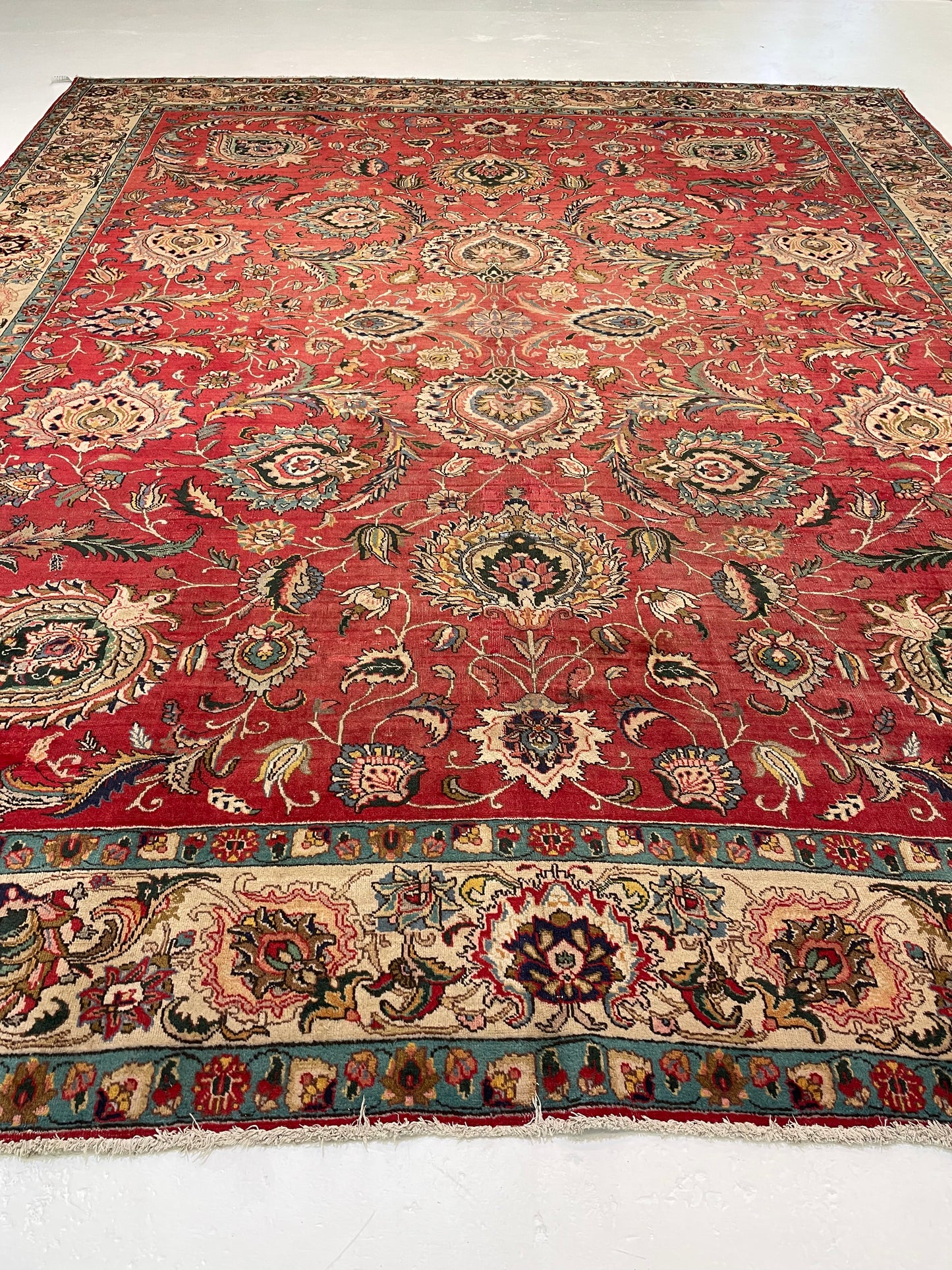 Hand-Knotted Wool Rug Tabriz 11'4" x 13'9"