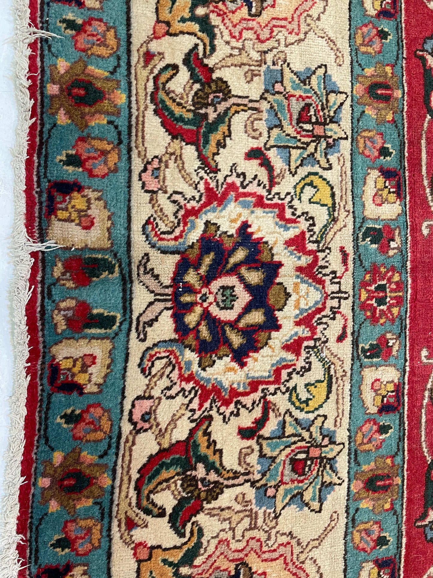Hand-Knotted Wool Rug Tabriz 11'4" x 13'9"