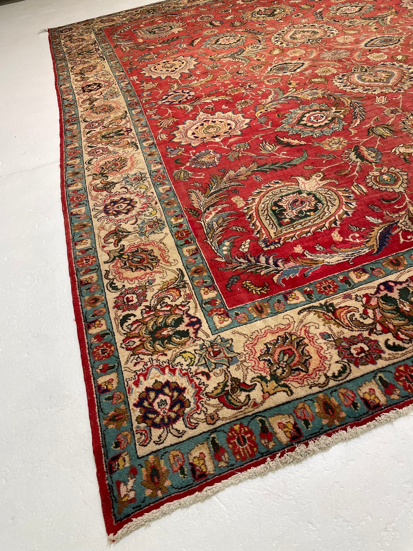 Hand-Knotted Wool Rug Tabriz 11'4" x 13'9"