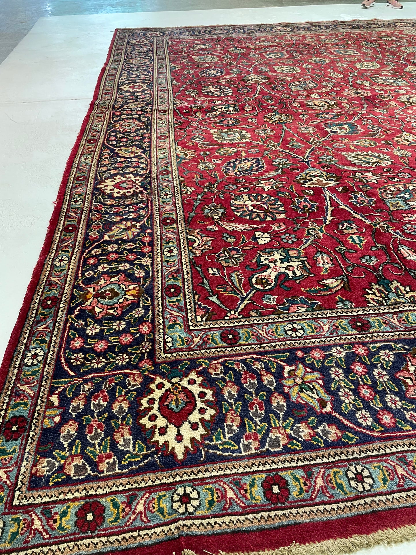 Hand-Knotted Wool Rug Tabriz 11'8" x 15'10"