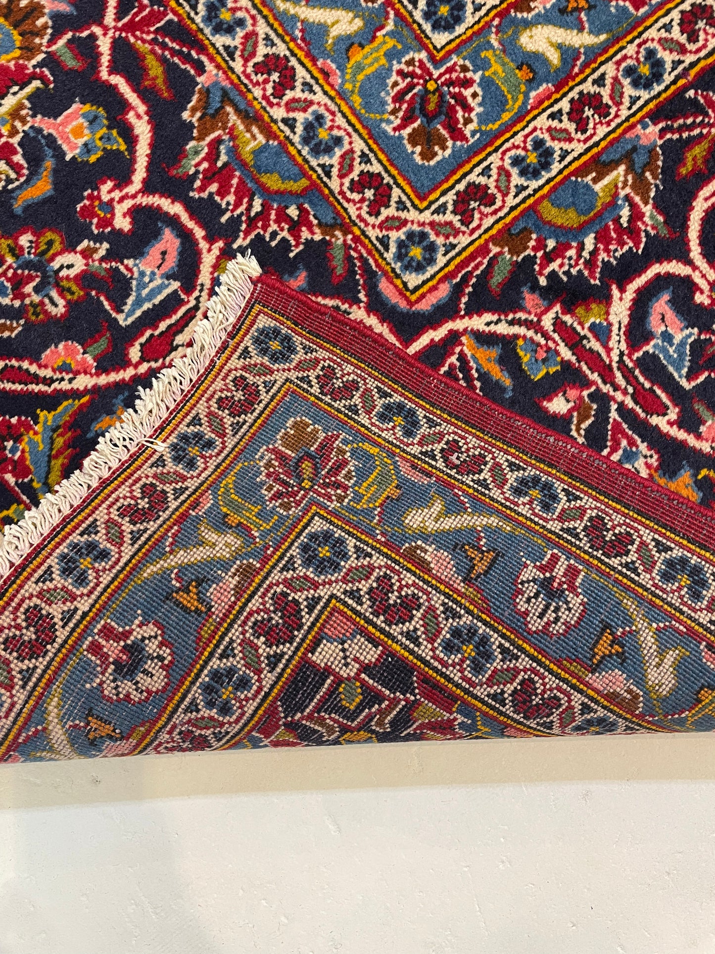 Hand-Knotted Wool Rug Kashan 11'8" x 17'1"