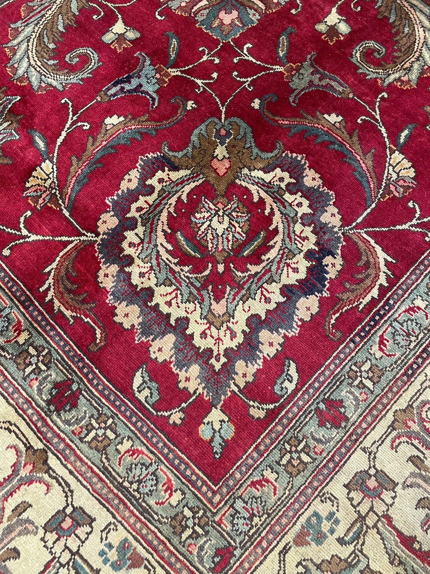 Hand-Knotted Wool Rug Tabriz 12'4" x 18'10"