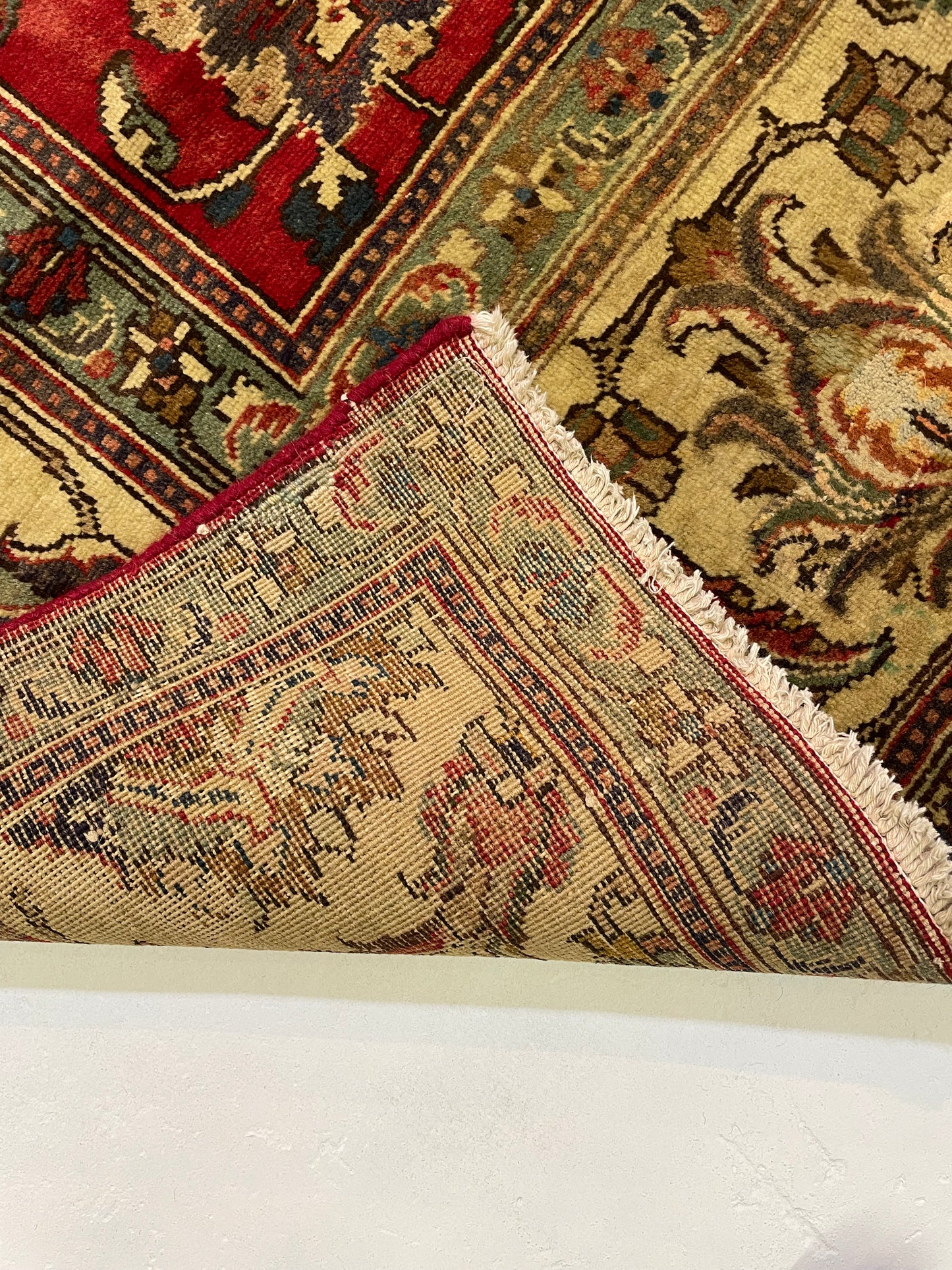 Hand-Knotted Wool Rug Tabriz 12'4" x 18'10"