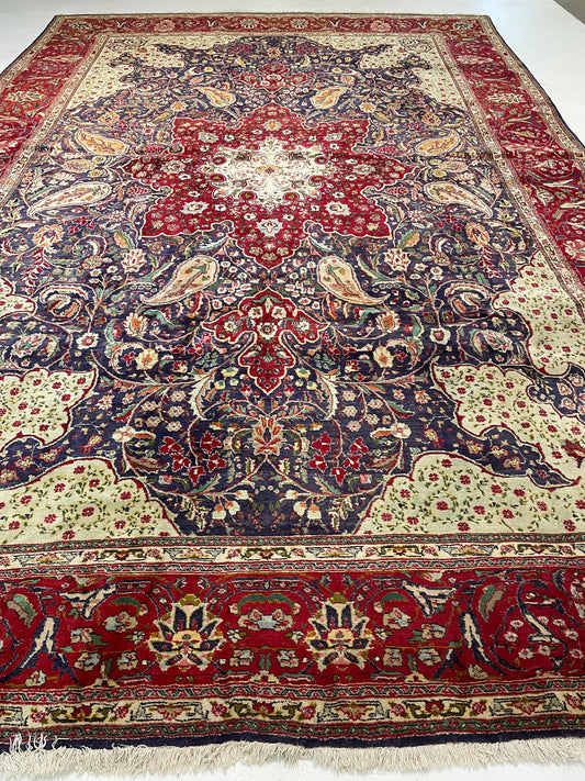 Hand-Knotted Wool Rug Tabriz 11'8" x 17'7"