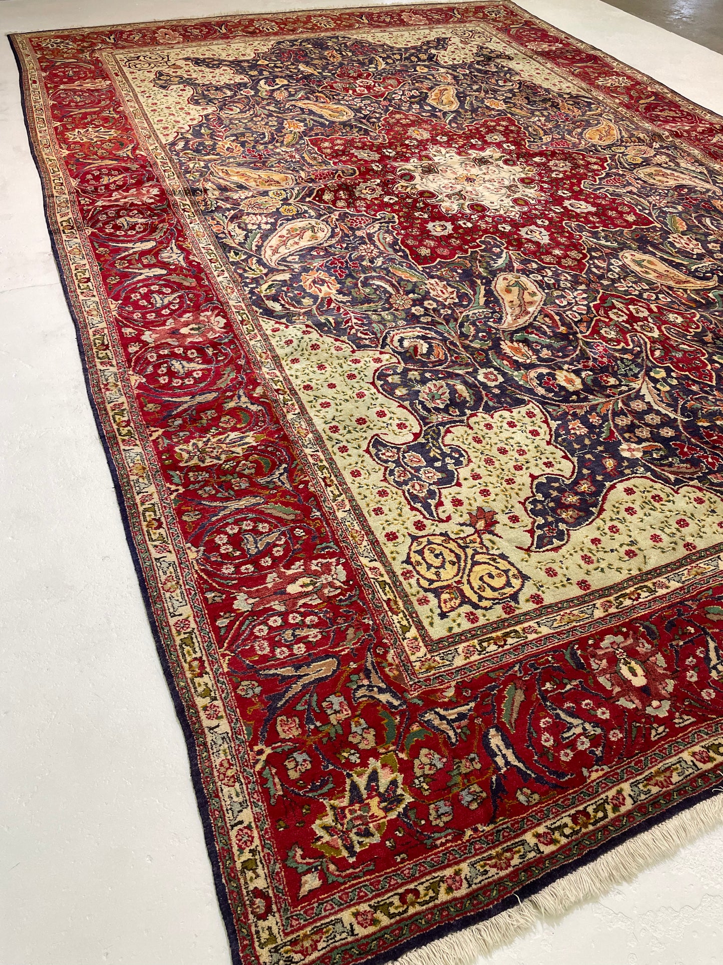 Hand-Knotted Wool Rug Tabriz 11'8" x 17'7"