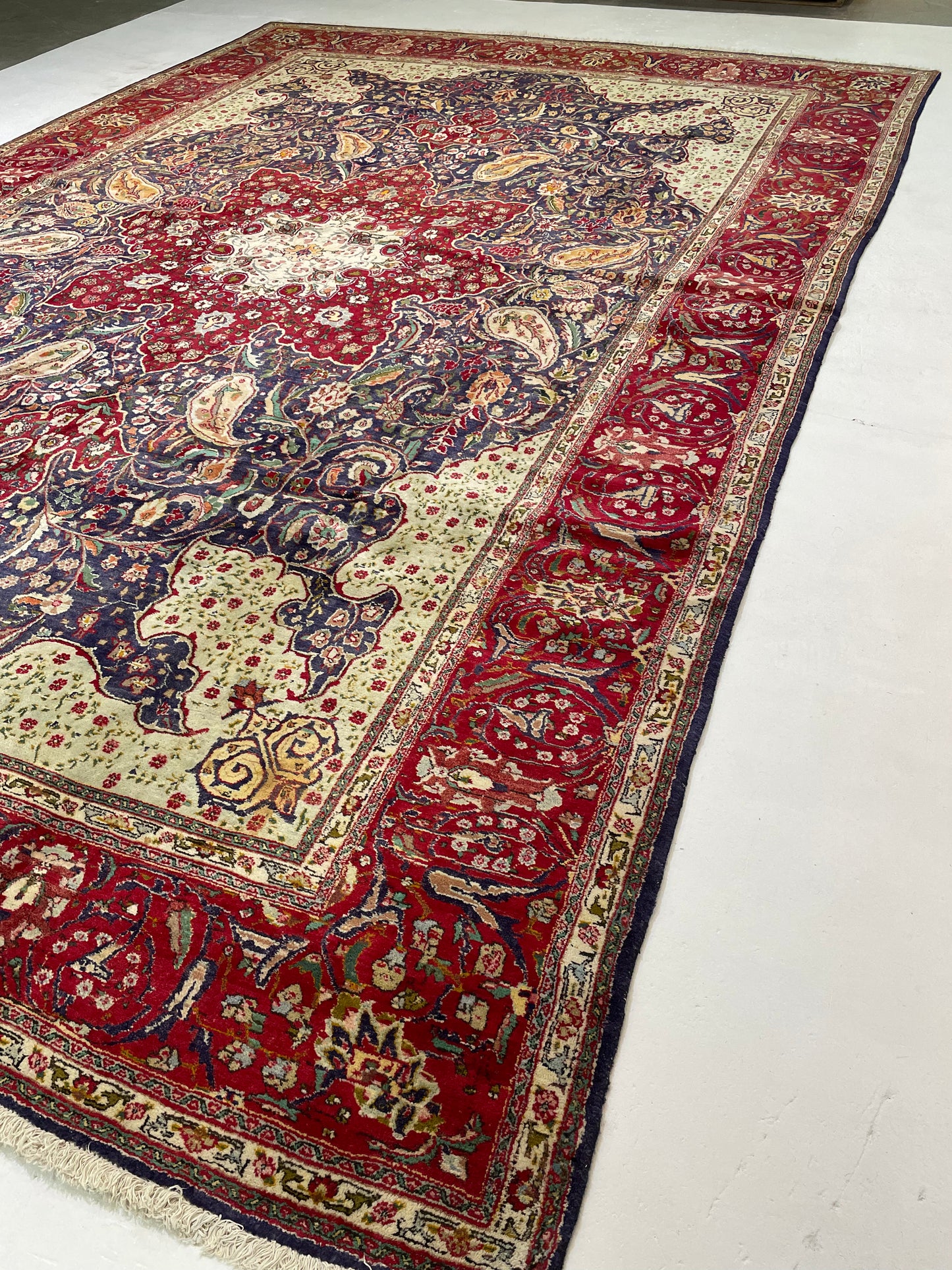 Hand-Knotted Wool Rug Tabriz 11'8" x 17'7"