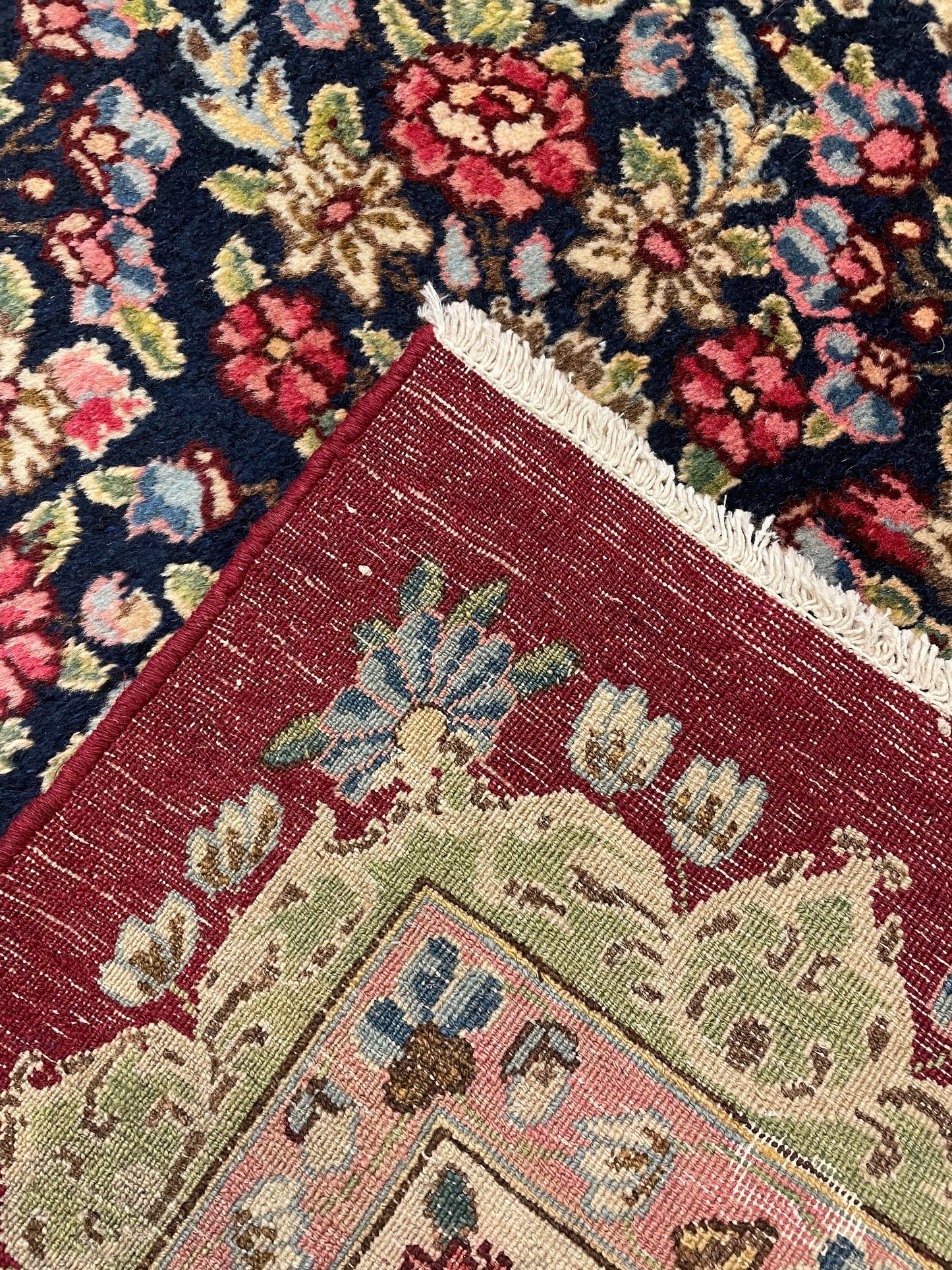 Hand-Knotted Wool Rug Kerman 9'9" x 17'5"