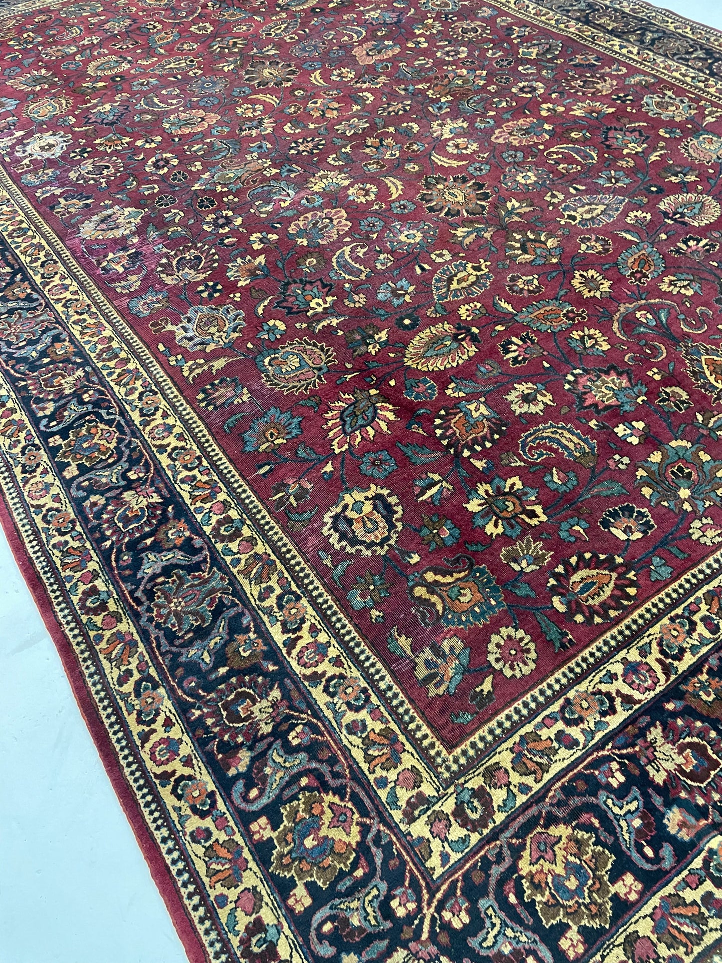 Hand-Knotted Wool Rug Mashad 10'4" x 15'10"