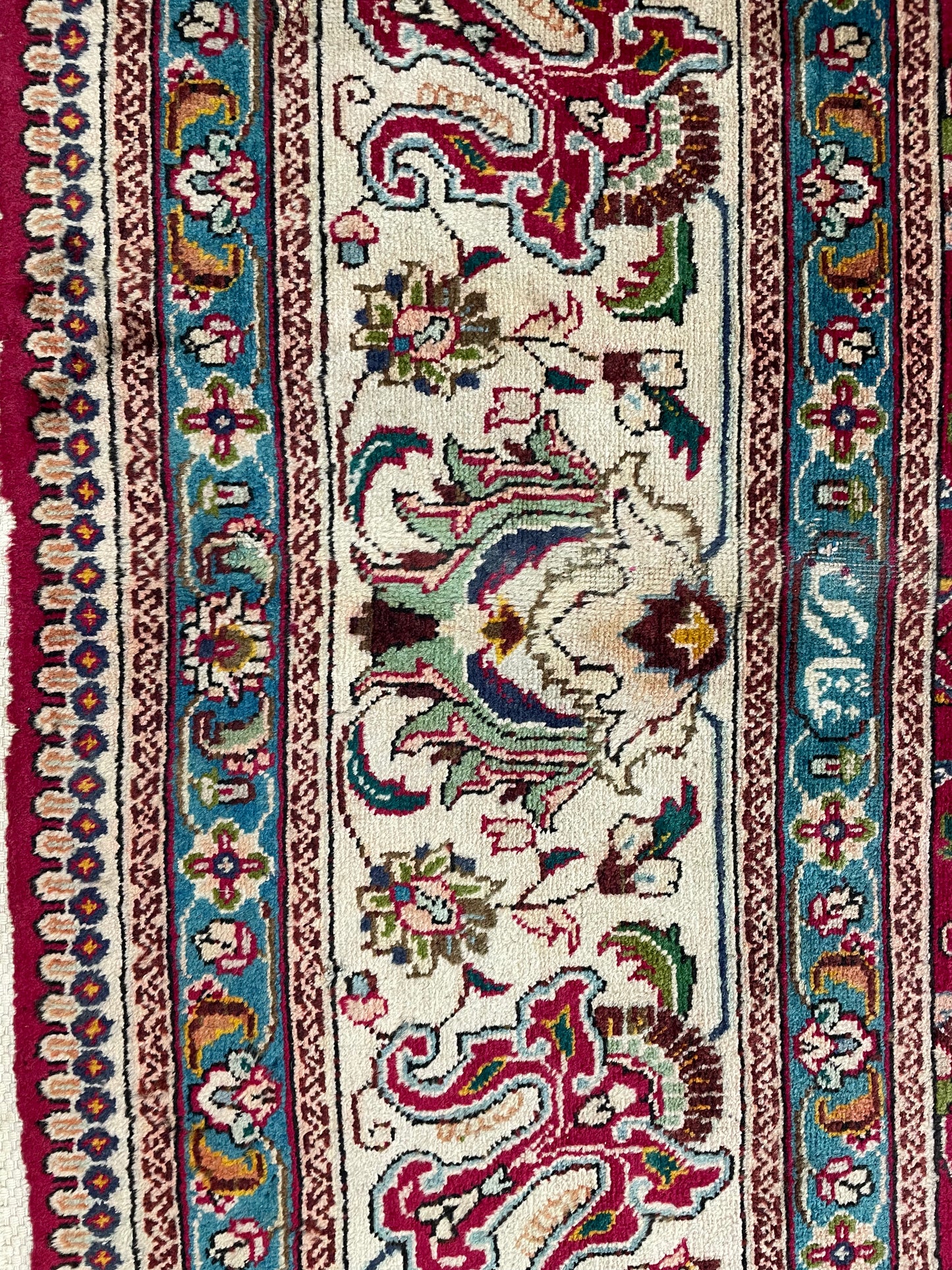 Hand-Knotted Wool Rug Tabriz Signed 9'8" x 15'9"