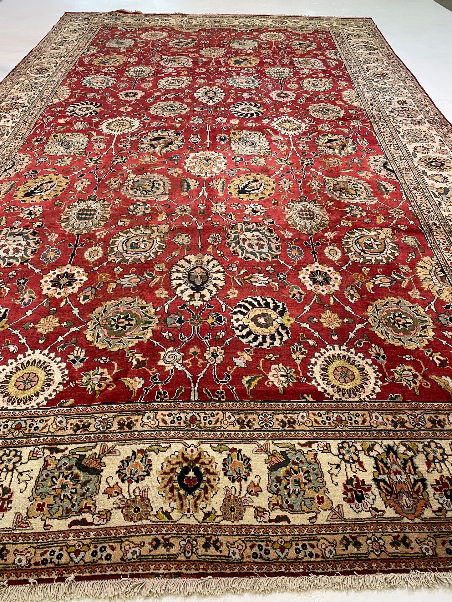 Hand-Knotted Wool Rug Tabriz 10'8" x 17'9"