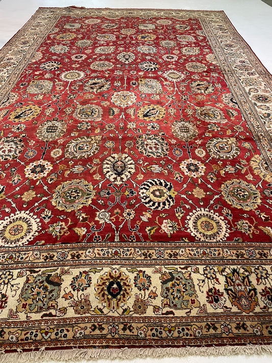 Hand-Knotted Wool Rug Tabriz 10'8" x 17'9"