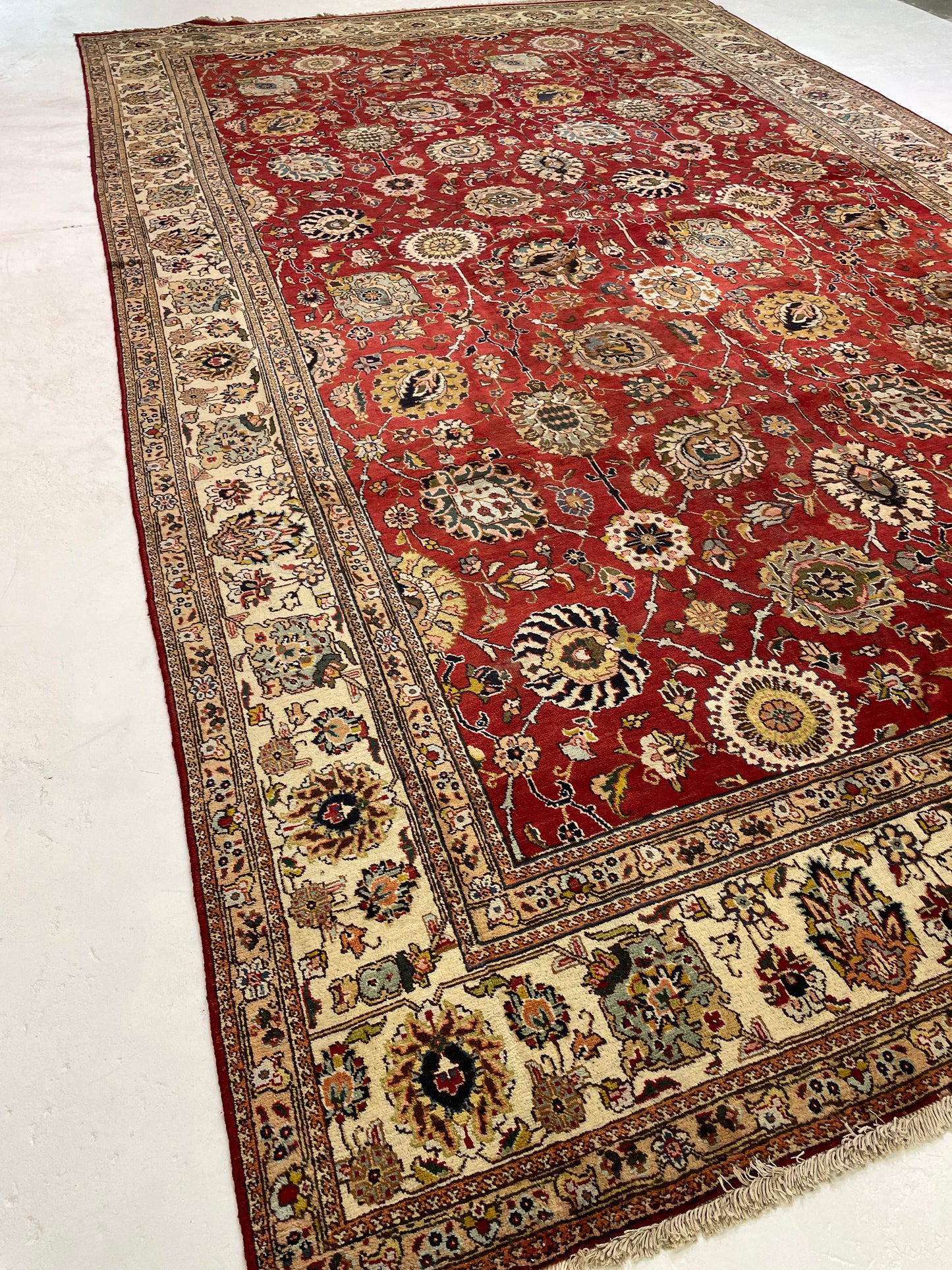 Hand-Knotted Wool Rug Tabriz 10'8" x 17'9"