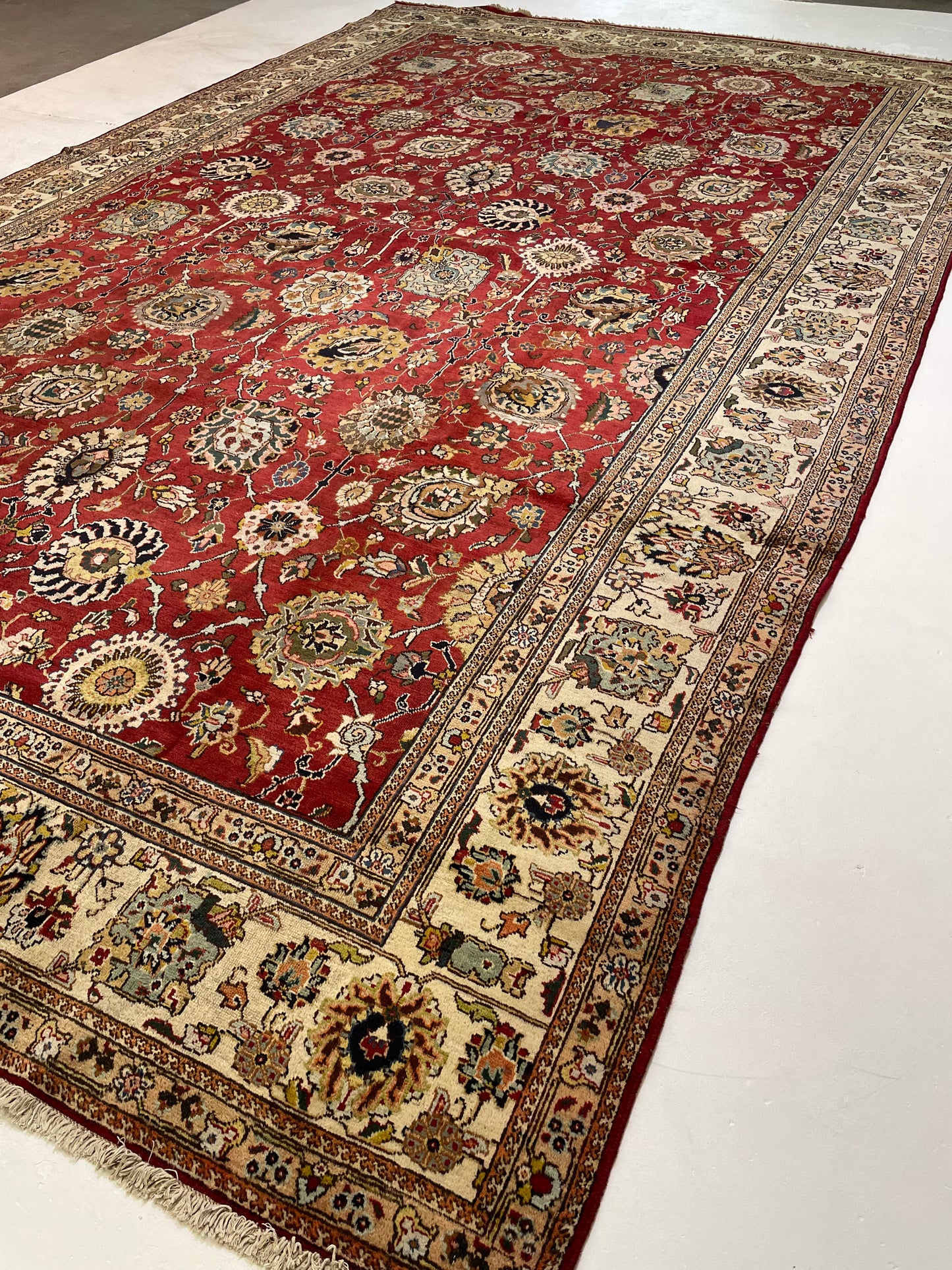 Hand-Knotted Wool Rug Tabriz 10'8" x 17'9"