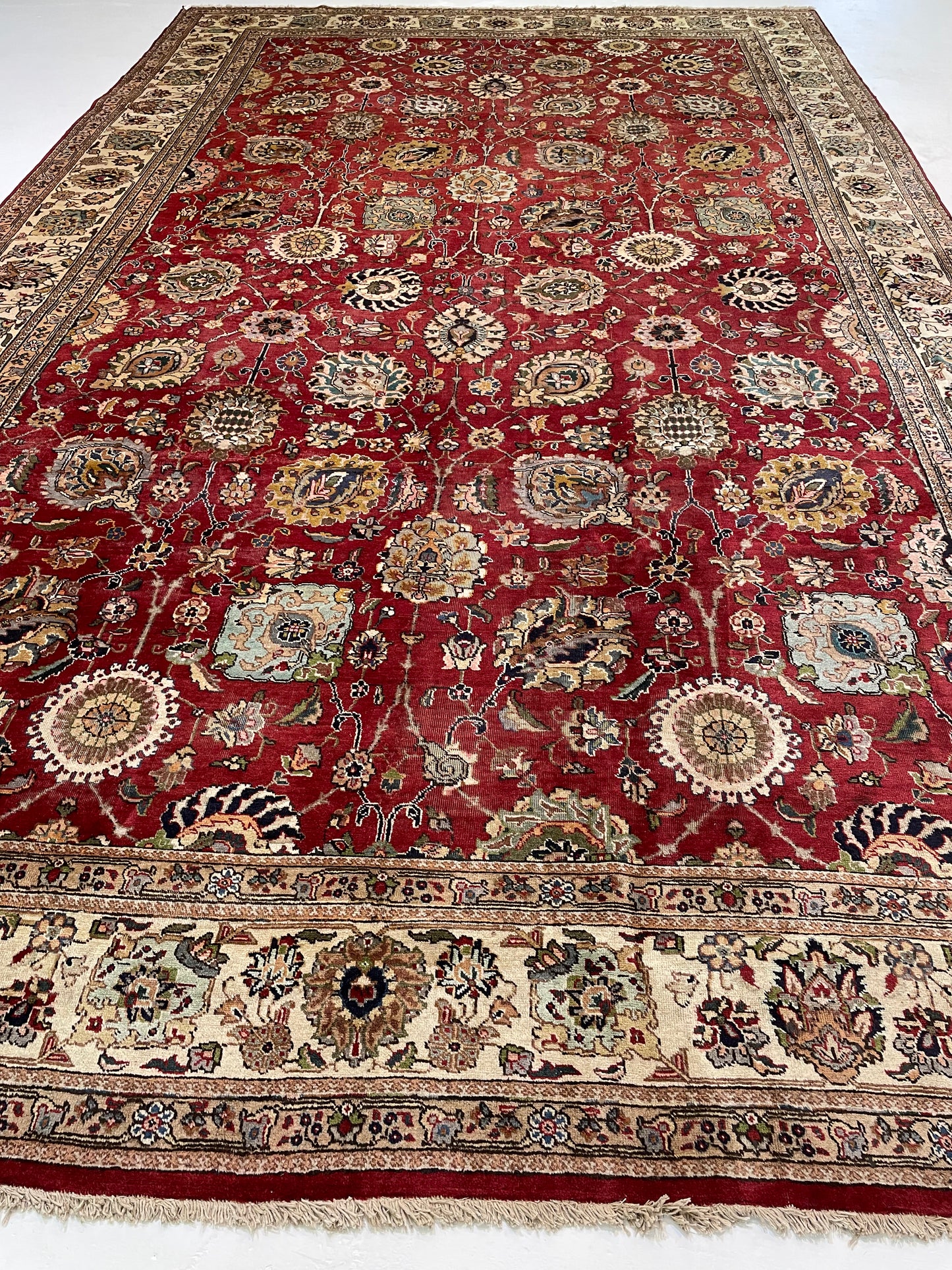 Hand-Knotted Wool Rug Tabriz 10'8" x 17'9"