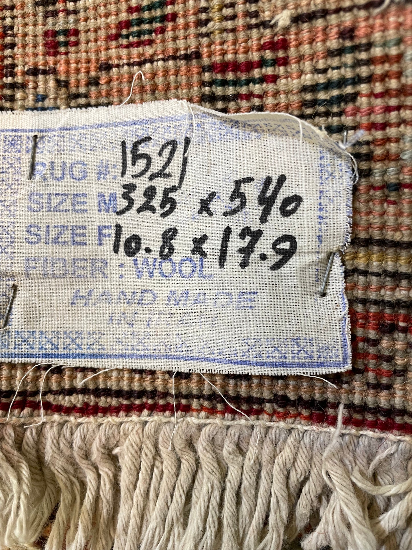Hand-Knotted Wool Rug Tabriz 10'8" x 17'9"