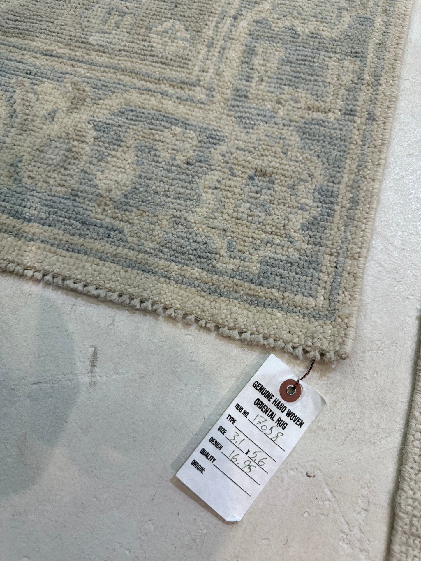 Hand-Knotted Wool Rug Turkish Oushak 3'1" x 5'6"