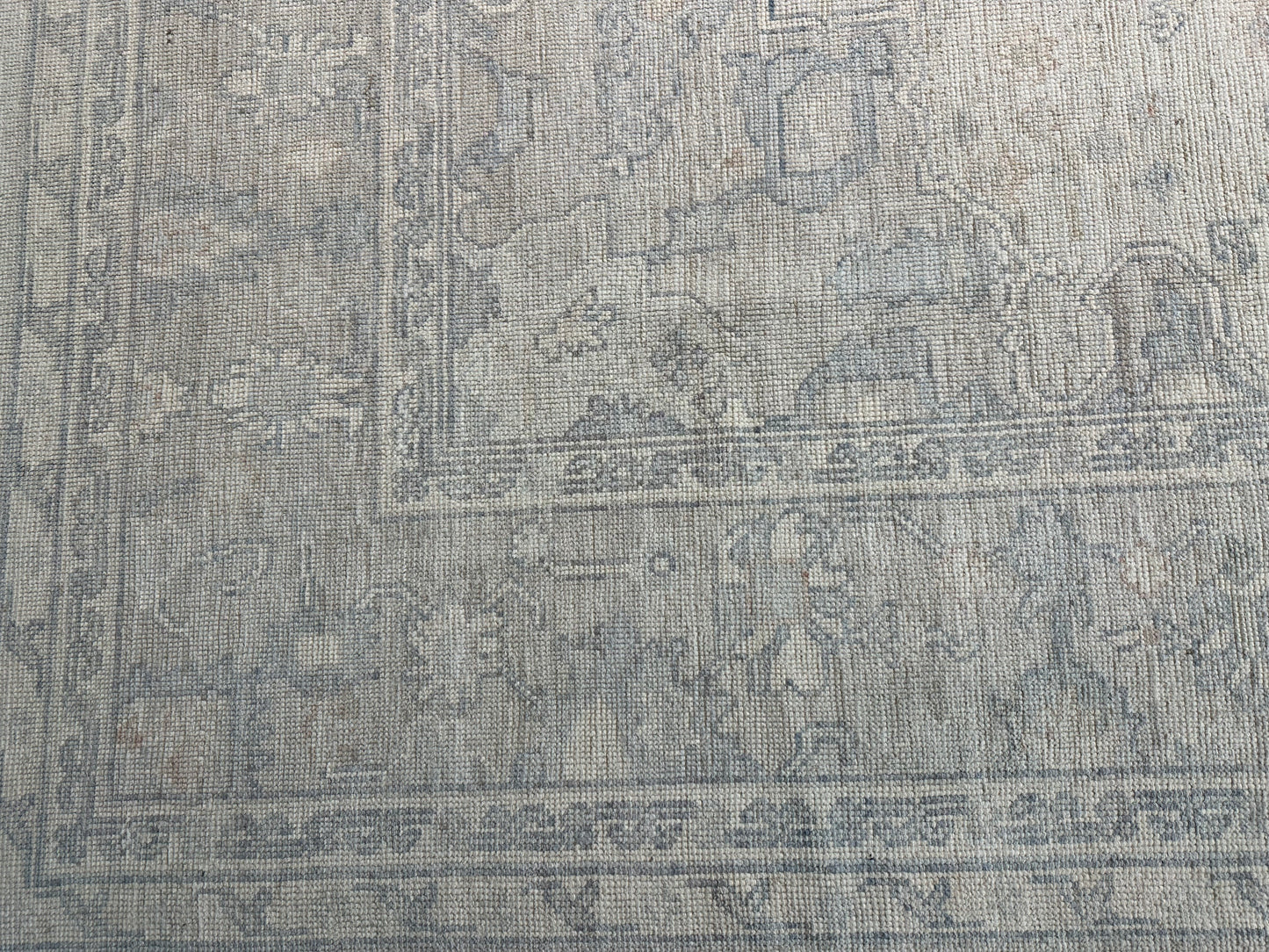 Hand-Knotted Wool Rug Turkish Oushak 8'10" x 11'5"