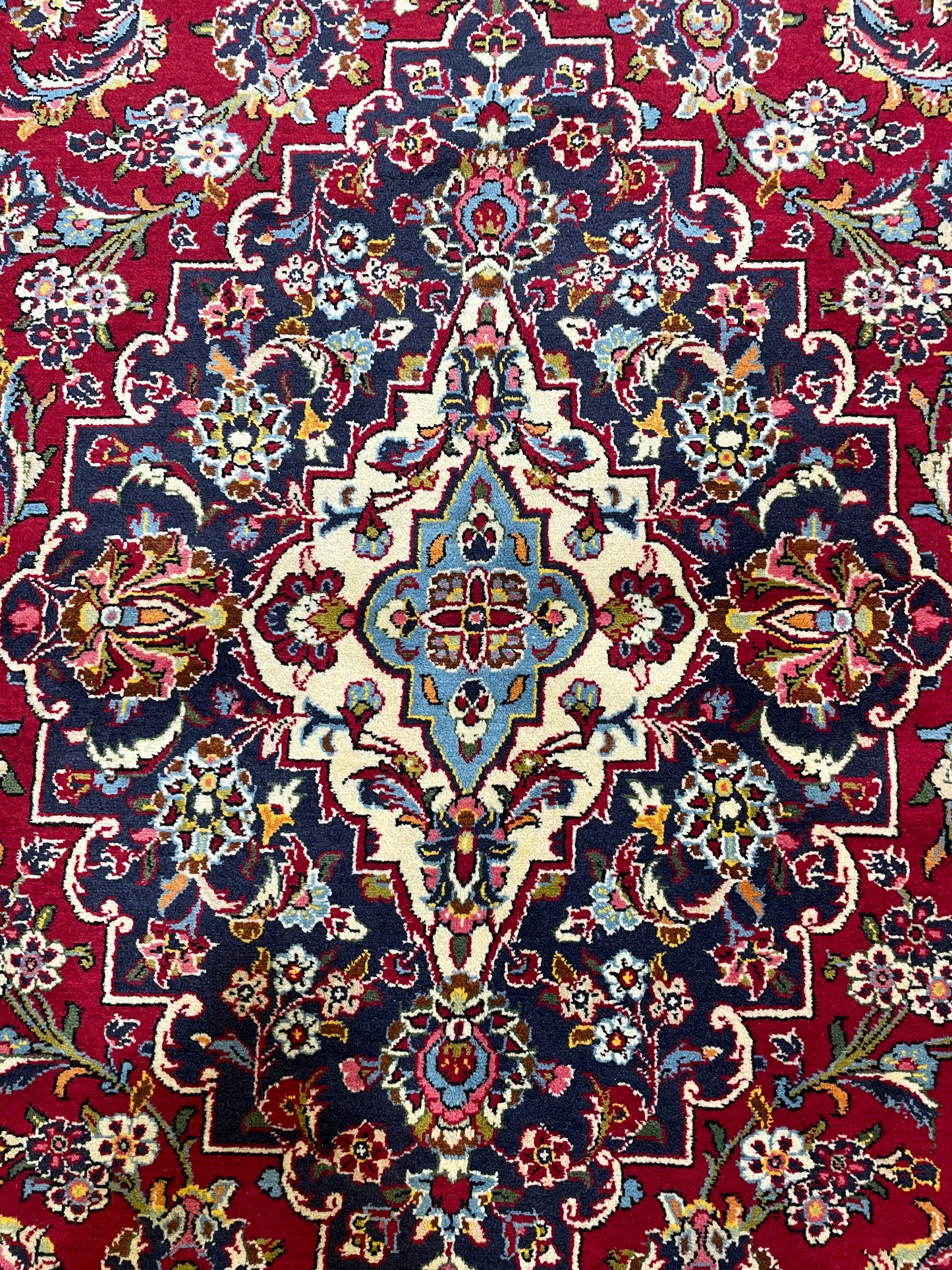 Hand-Knotted Wool Rug Kashan 9'9'" x 14'2"