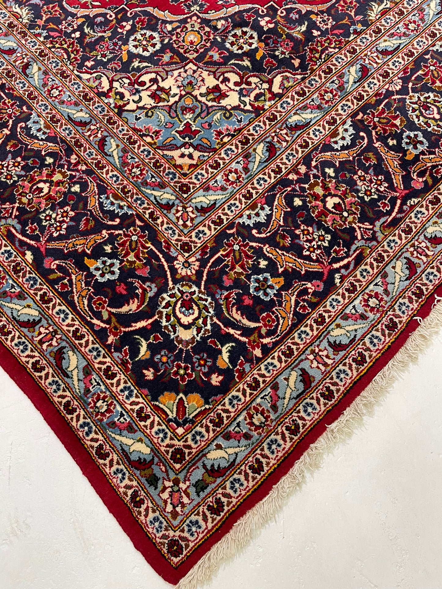Hand-Knotted Wool Rug Kashan 9'9'" x 14'2"