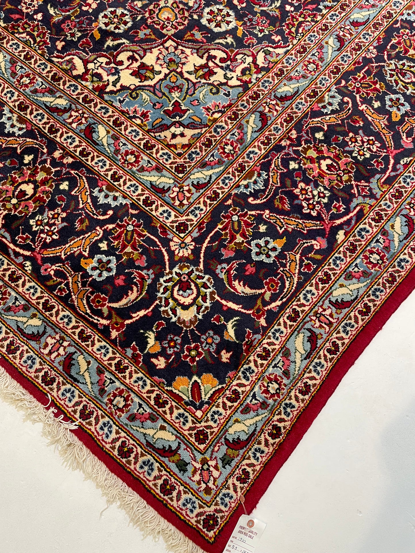 Hand-Knotted Wool Rug Kashan 9'9'" x 14'2"