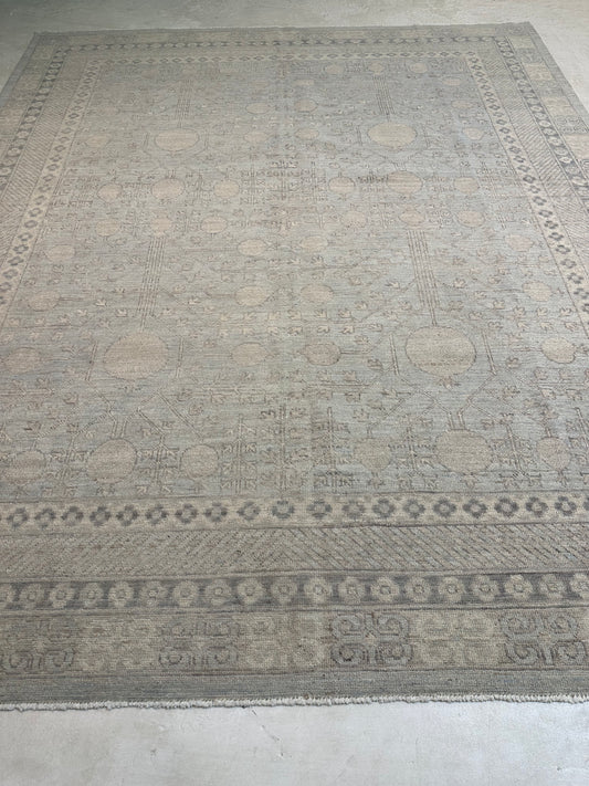 Hand-Knotted Wool Rug Turkish Oushak 8' x 10'