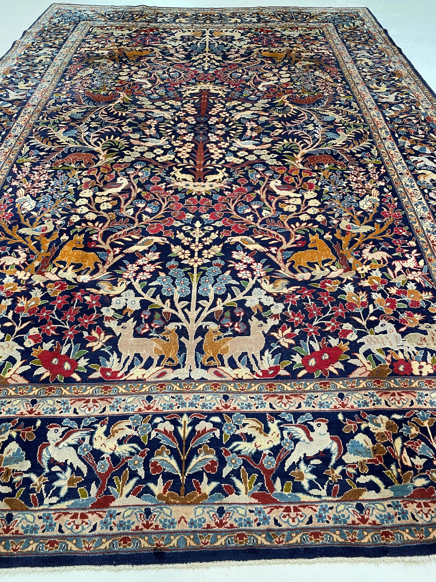 Hand-Knotted Wool Rug Qum 9'6" x 14'2"