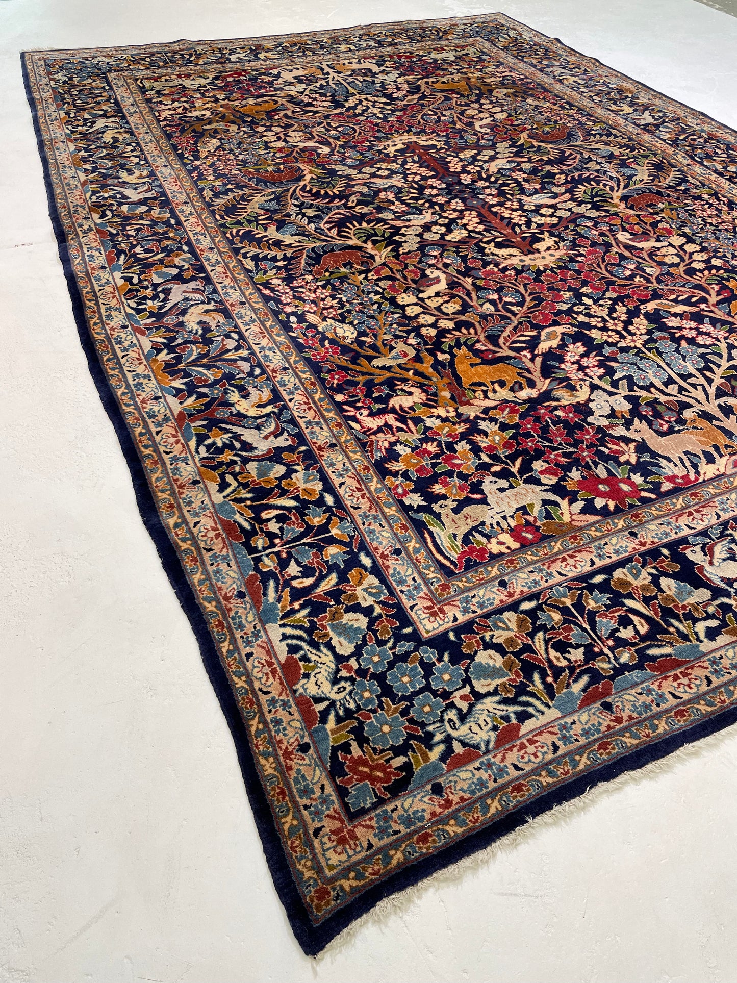 Hand-Knotted Wool Rug Qum 9'6" x 14'2"