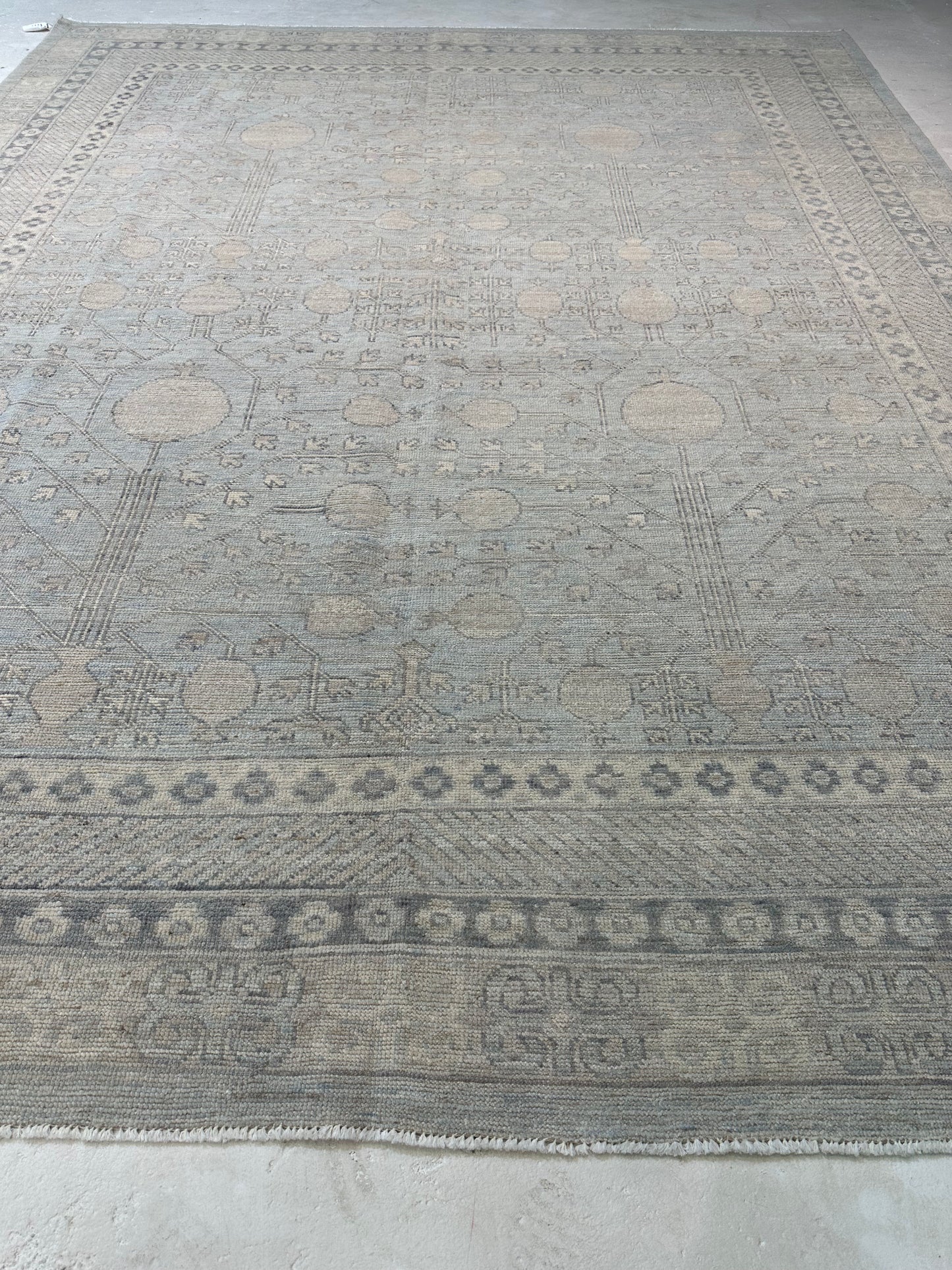 Hand-Knotted Wool Rug Turkish Oushak 8' x 10'