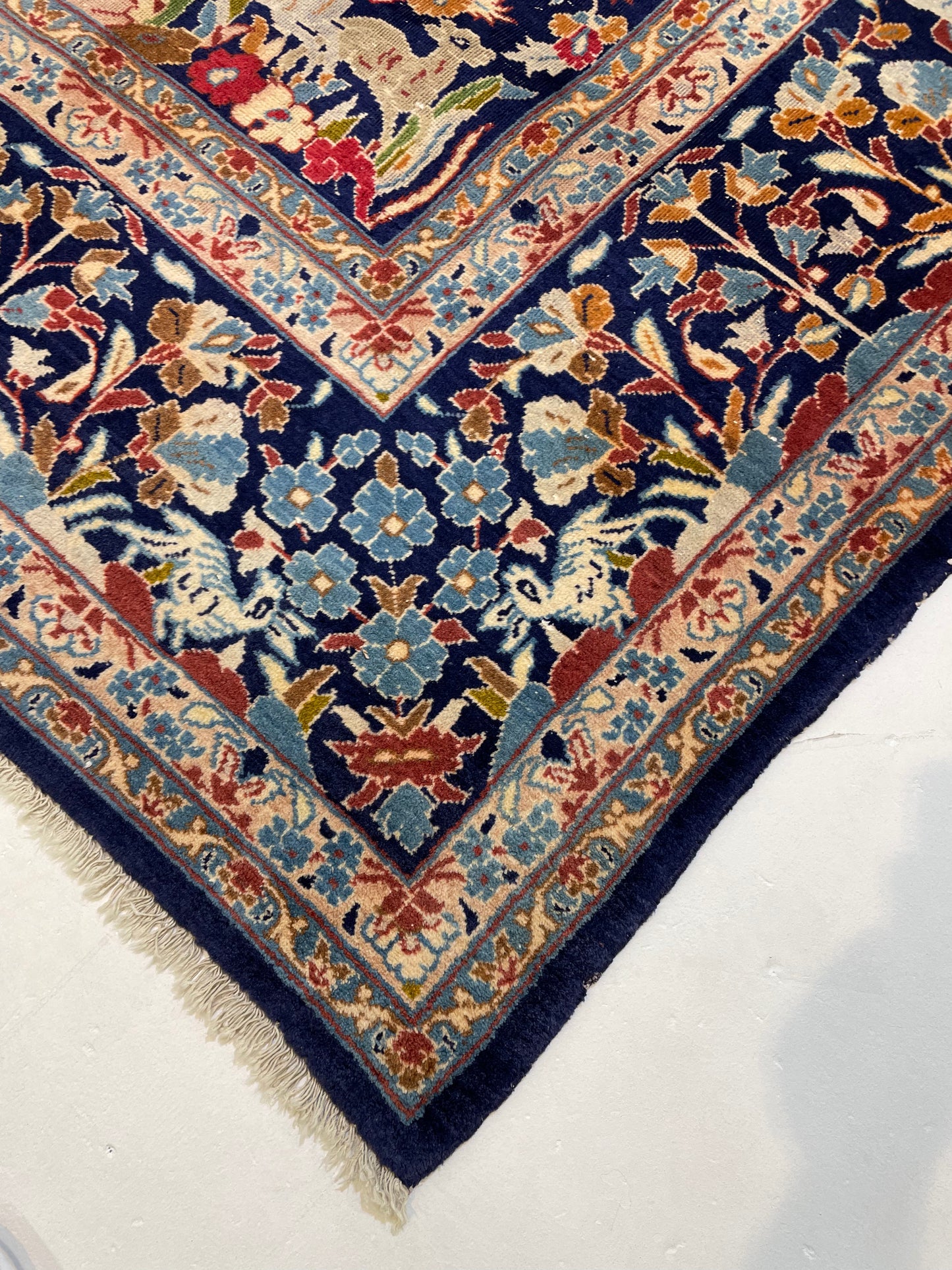 Hand-Knotted Wool Rug Qum 9'6" x 14'2"