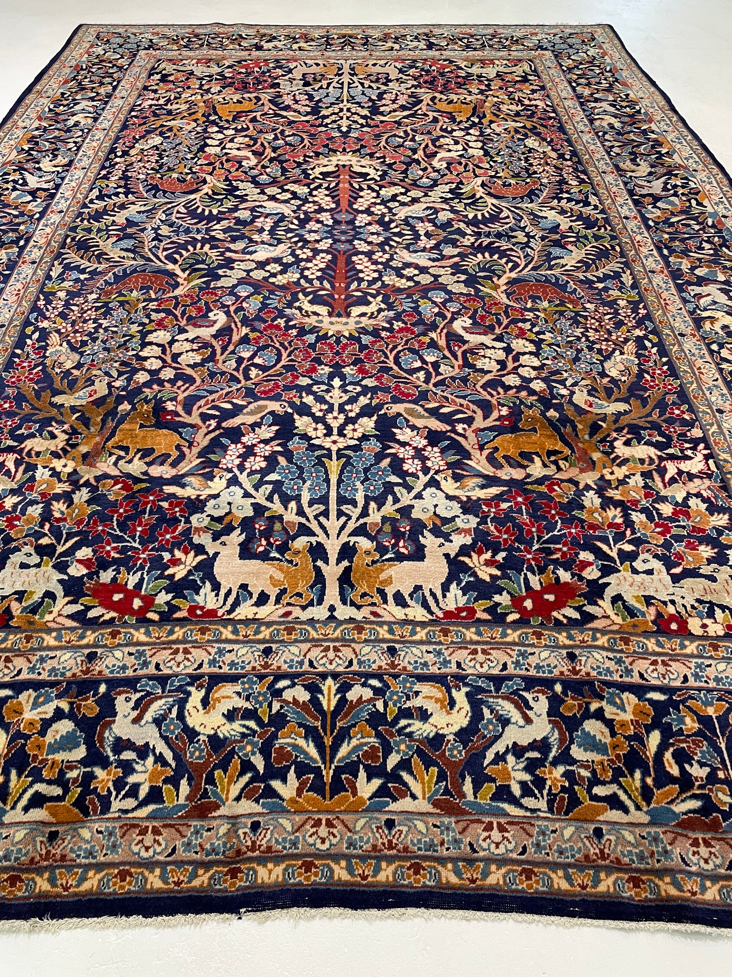 Hand-Knotted Wool Rug Qum 9'6" x 14'2"