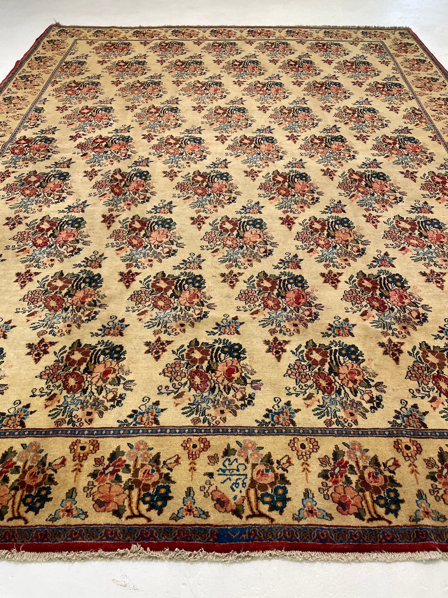 Hand-Knotted Wool Rug Qum 10'2" x 13'3"