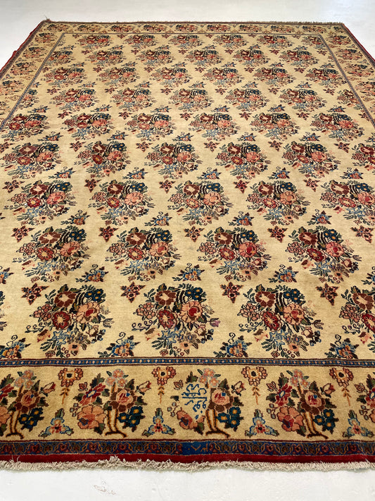 Hand-Knotted Wool Rug Qum 10'2" x 13'3"