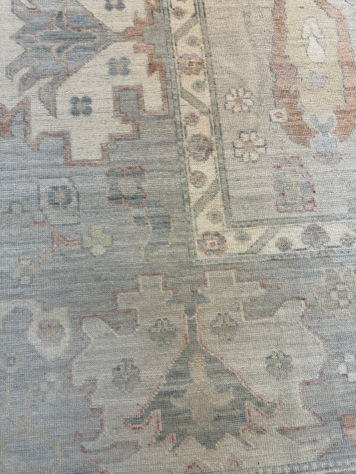 Hand-Knotted Wool Rug Turkish Oushak 9'10" x 13'8"