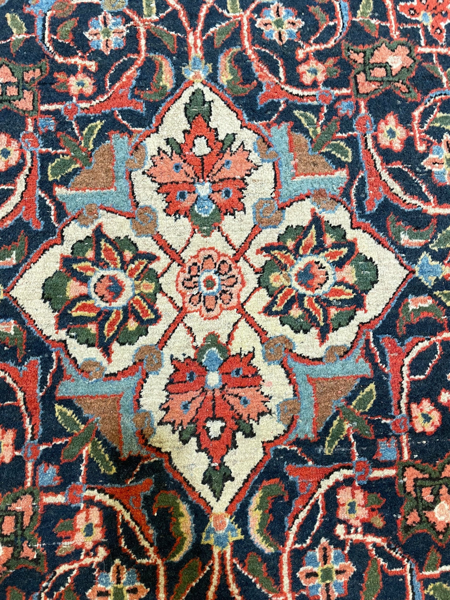 Hand-Knotted Wool Rug Kashan 10' x 13'10"