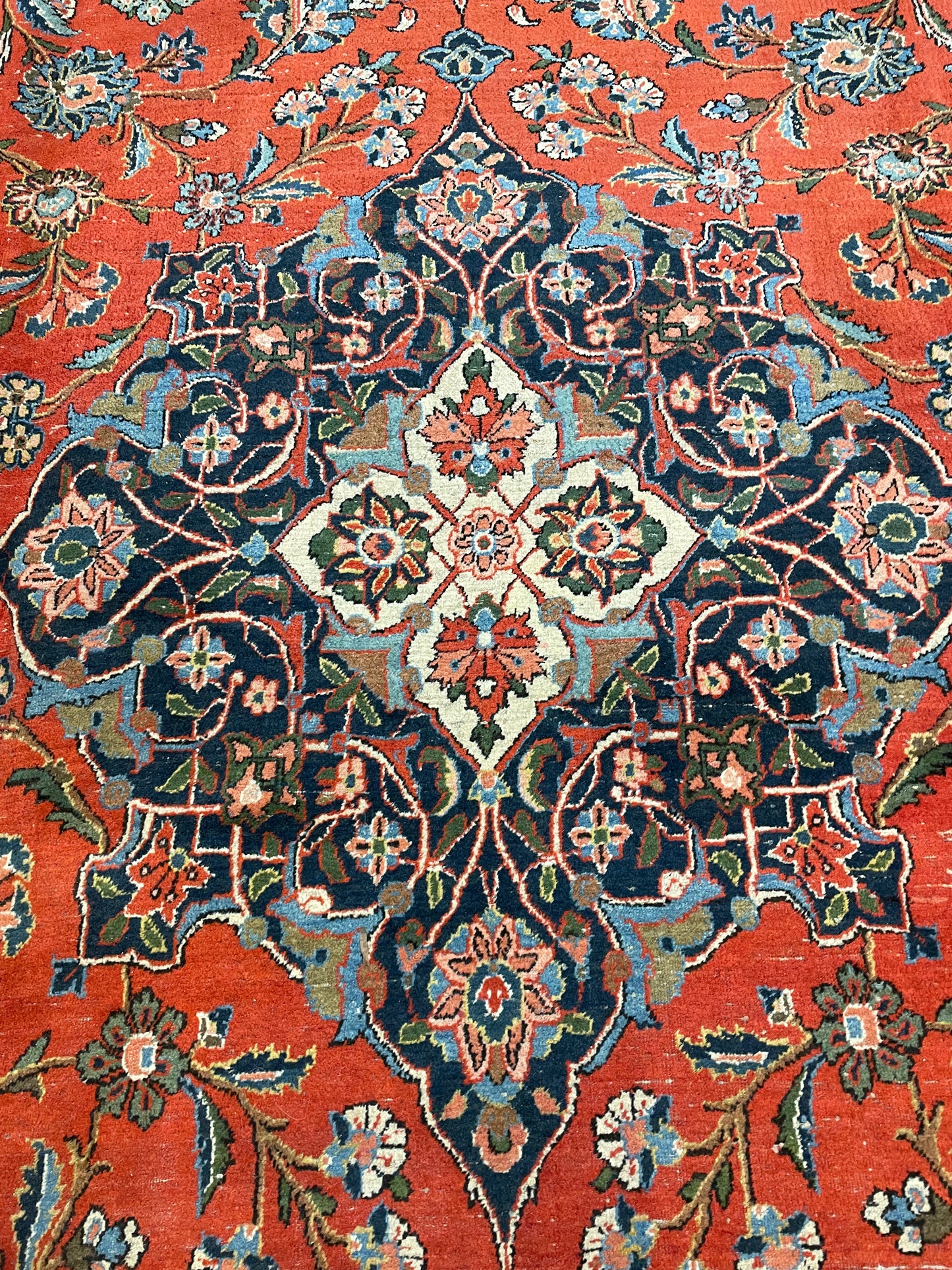 Hand-Knotted Wool Rug Kashan 10' x 13'10"