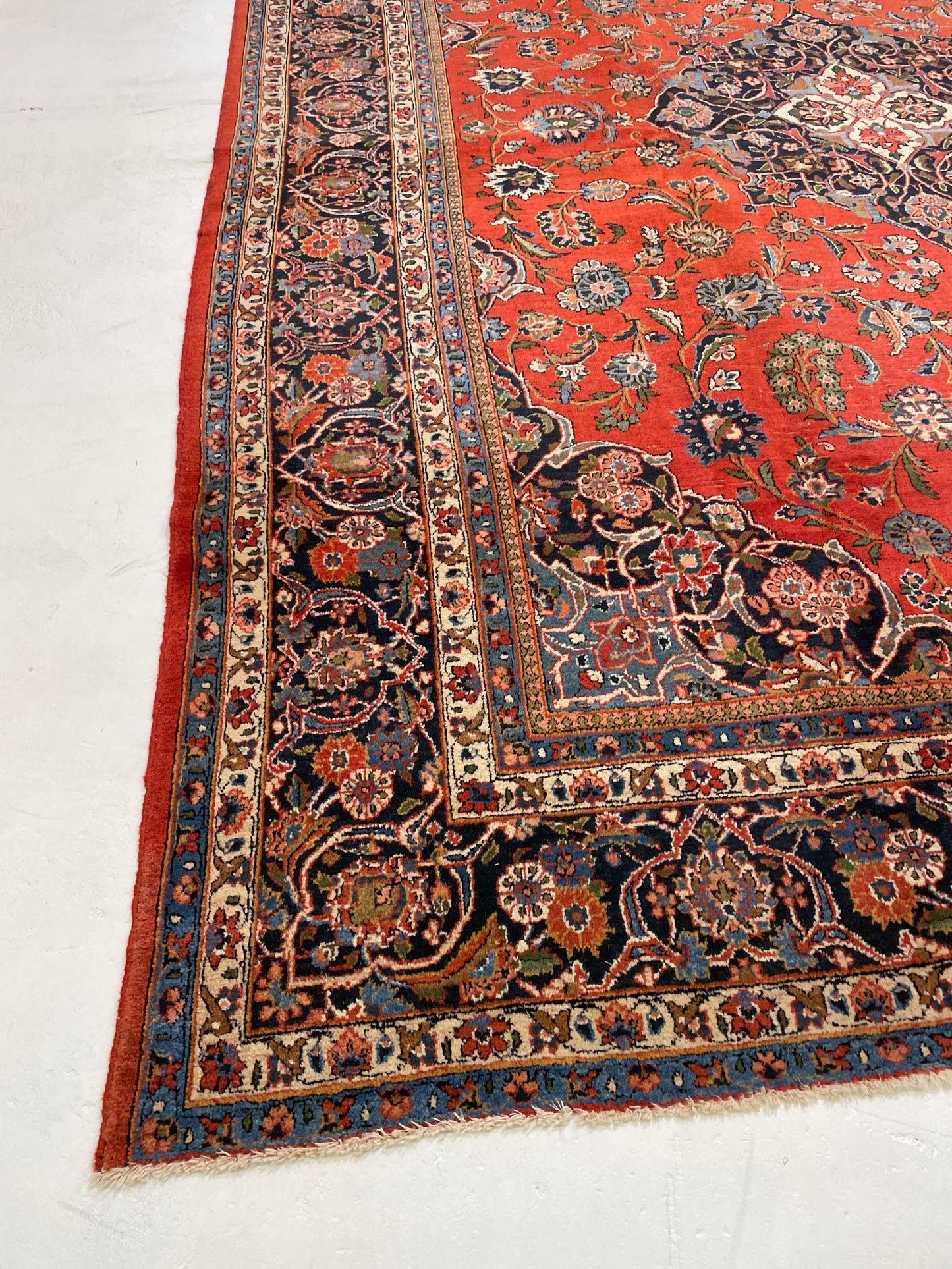 Hand-Knotted Wool Rug Kashan 10' x 13'10"