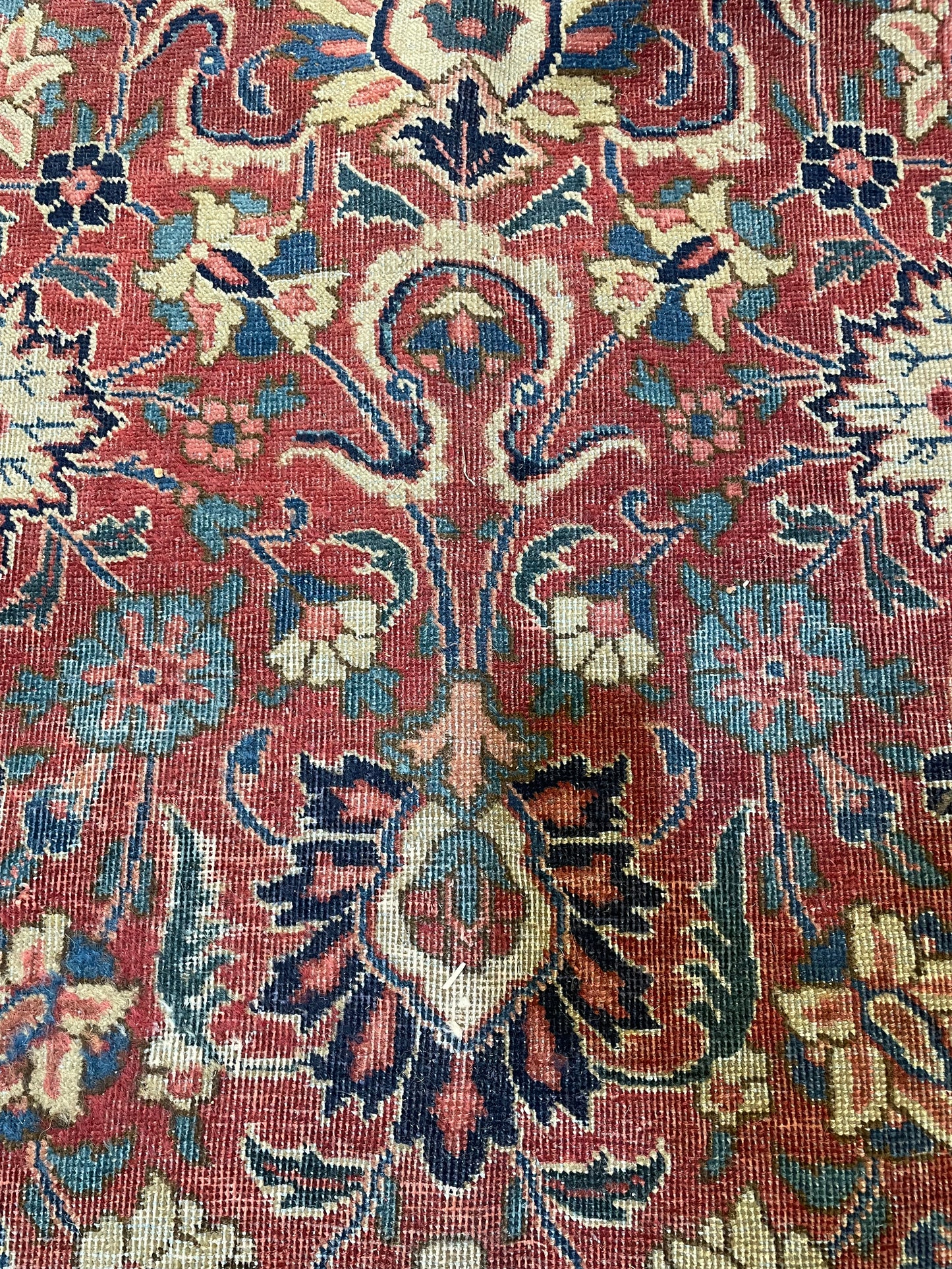 Antique Hand-Knotted Wool Rug Mashad 11'10" x 17'2"