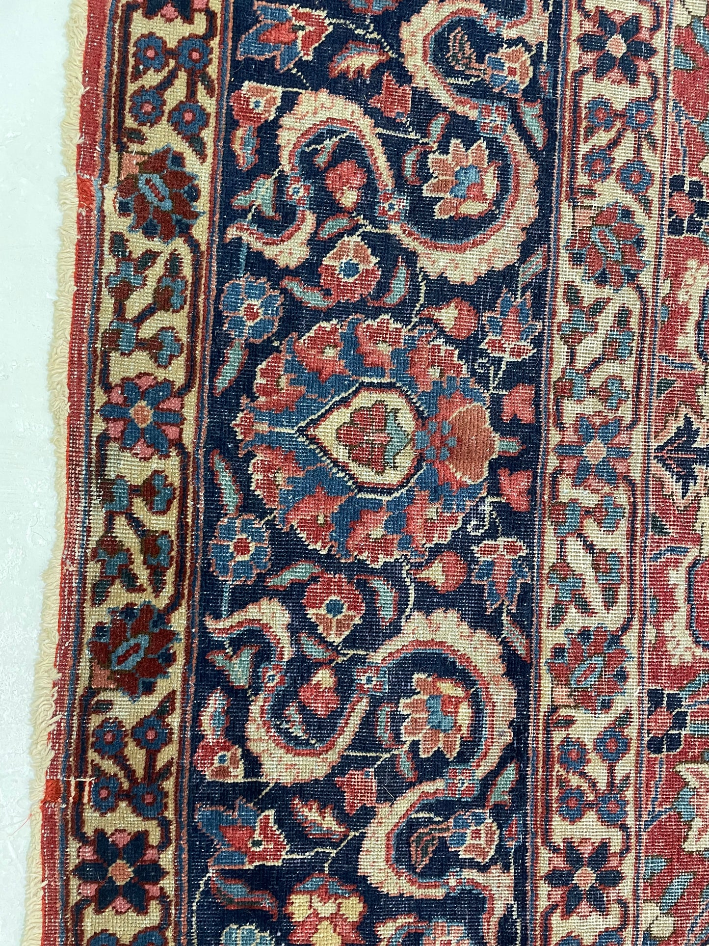Antique Hand-Knotted Wool Rug Mashad 11'10" x 17'2"