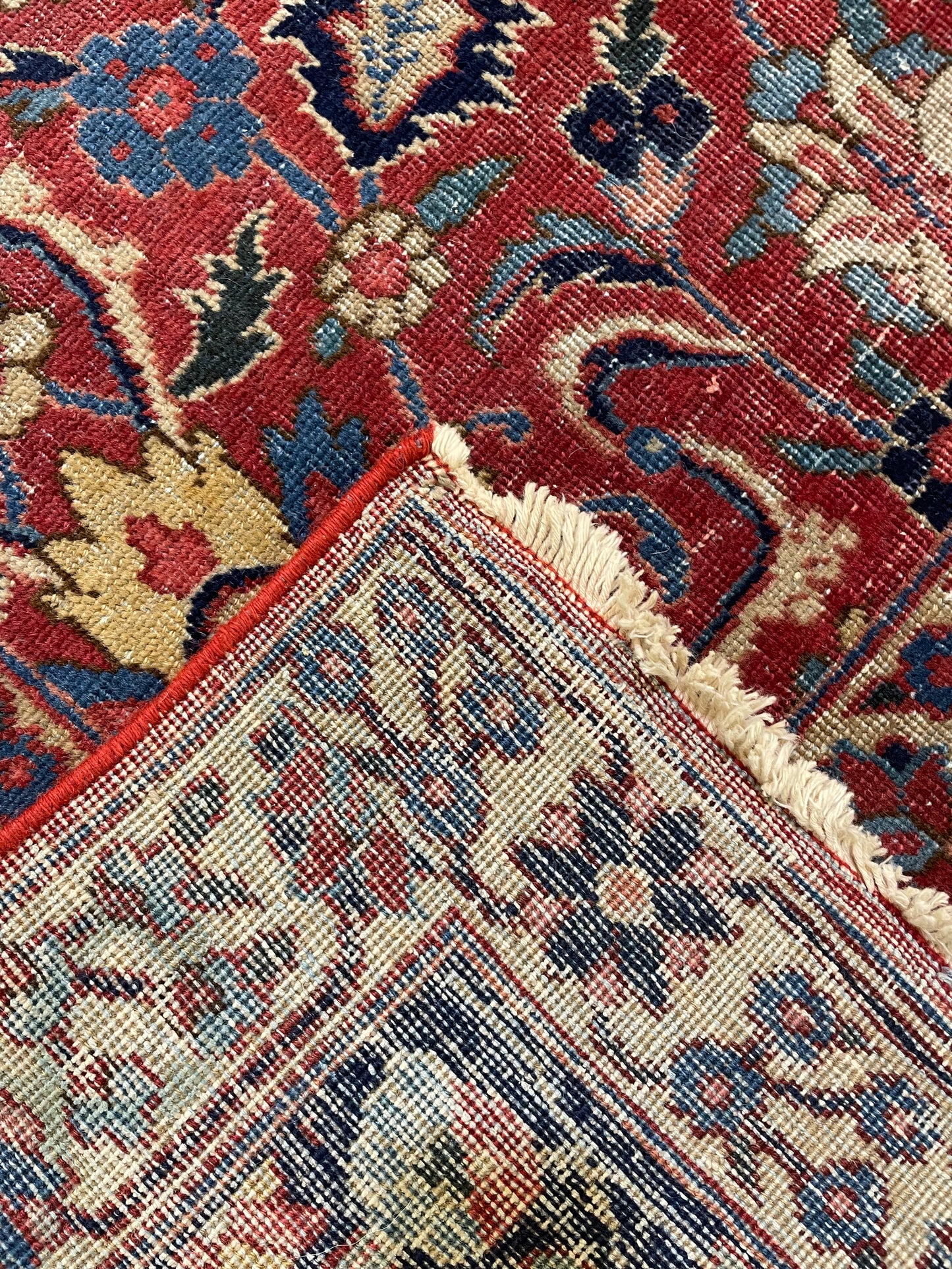 Antique Hand-Knotted Wool Rug Mashad 11'10" x 17'2"