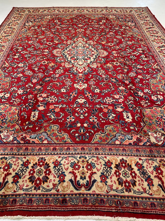Hand-Knotted Wool Rug Mahal 10' x 13'6"