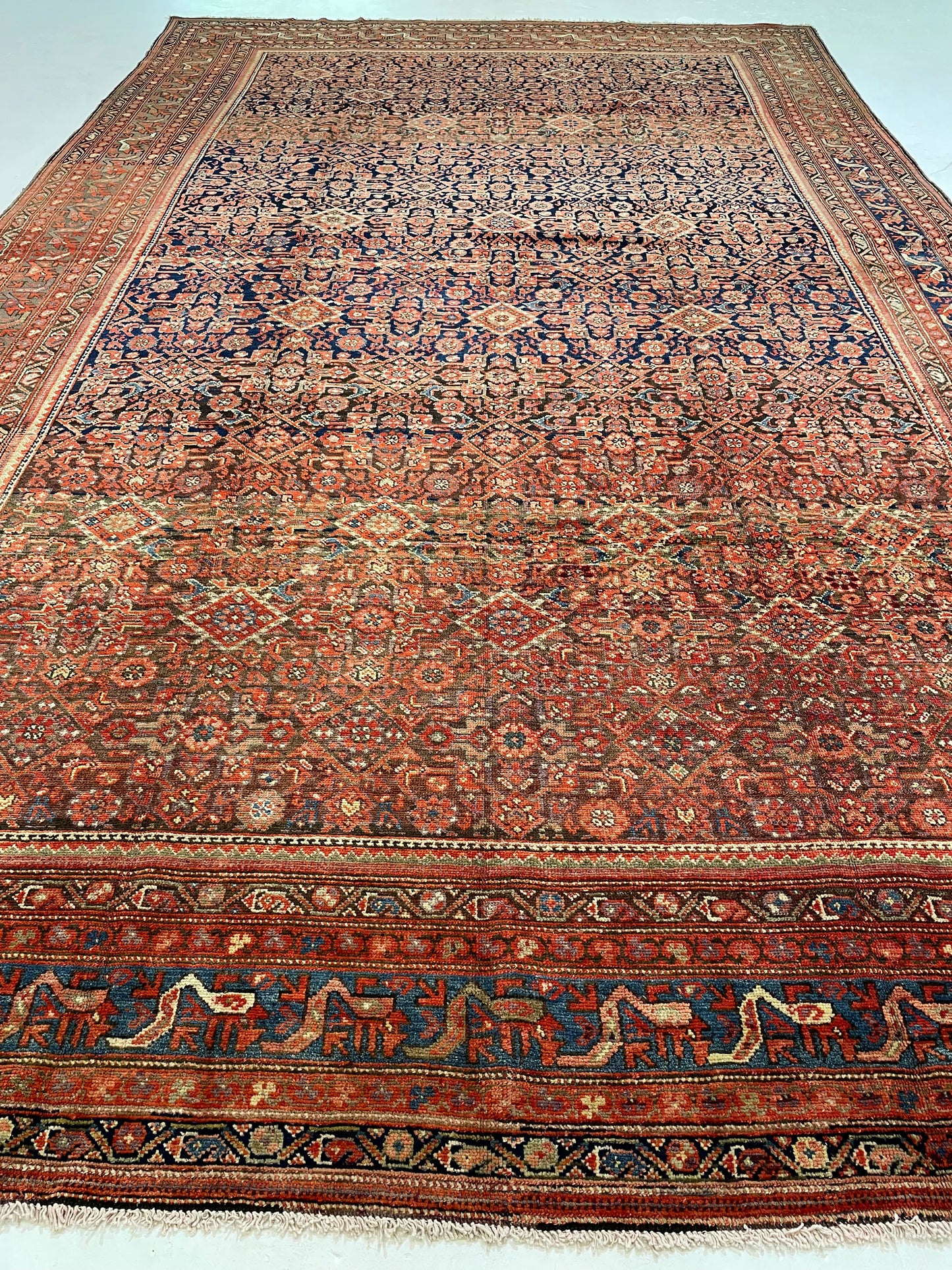 Antique Hand-Knotted Wool Rug Malayer 10'1" x 16'5"
