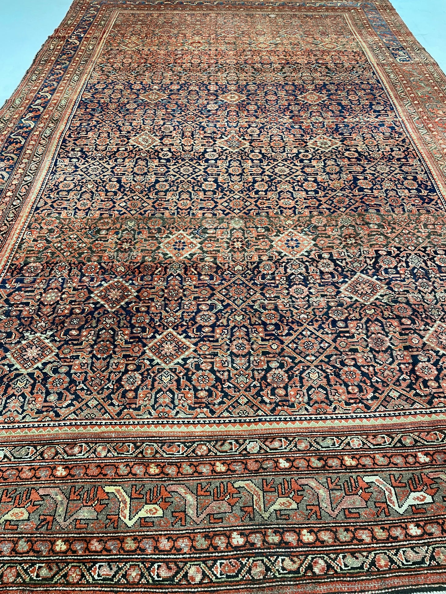Antique Hand-Knotted Wool Rug Malayer 10'1" x 16'5"