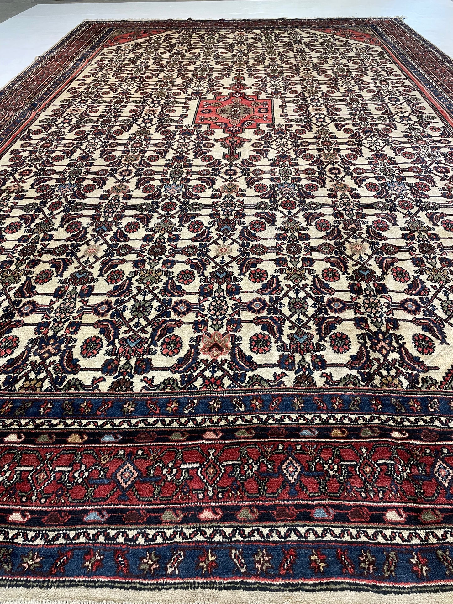 Hand-Knotted Wool Rug Bibikabad 11'2" x 17'8"