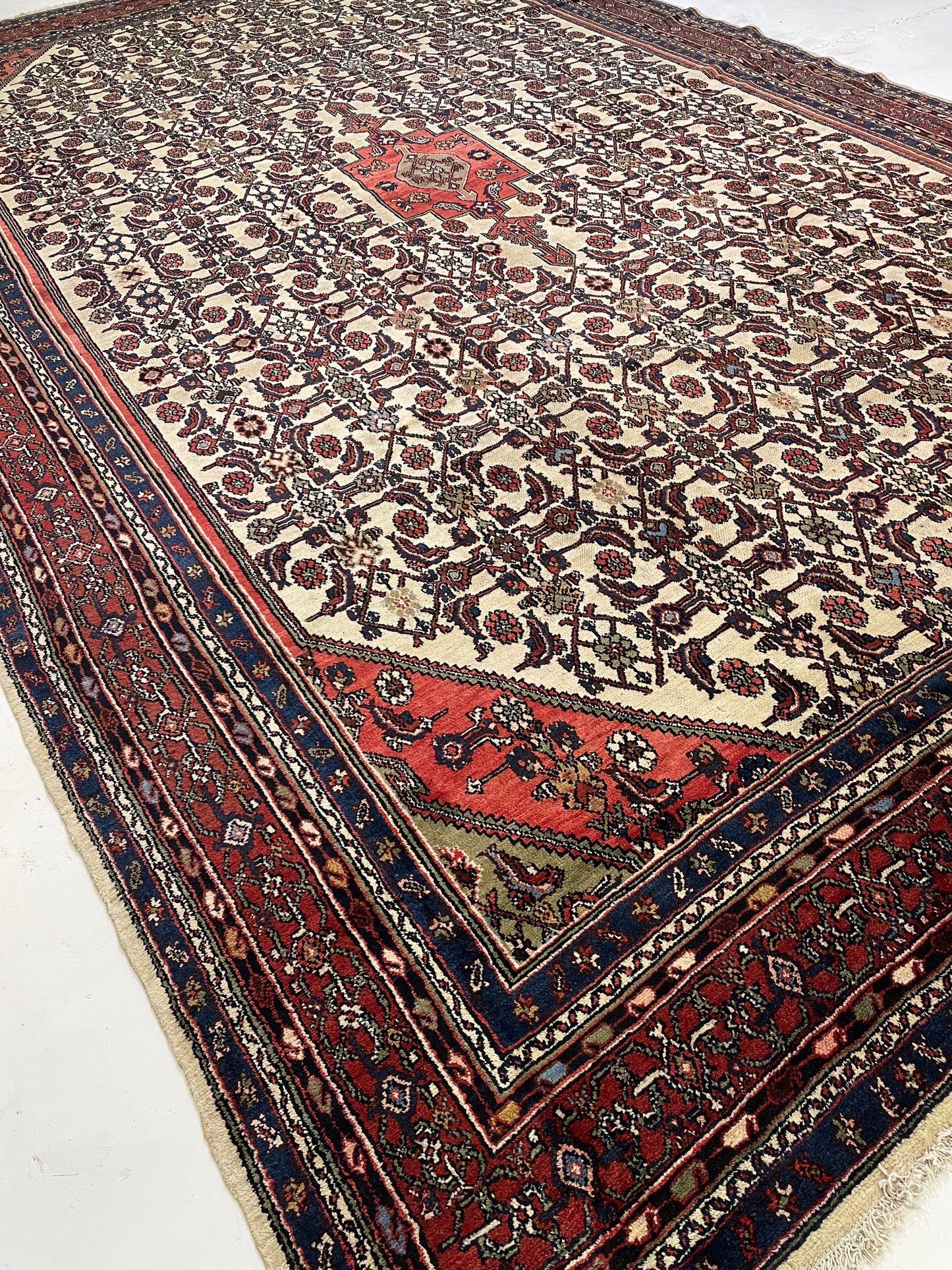 Hand-Knotted Wool Rug Bibikabad 11'2" x 17'8"