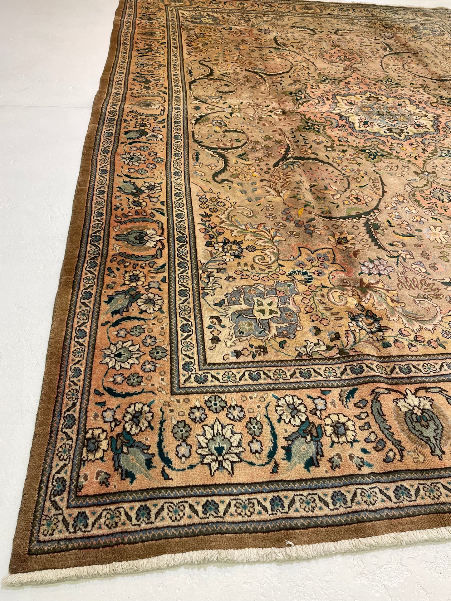 Hand-Knotted Wool Rug Tabriz 9'10" x 13'2"