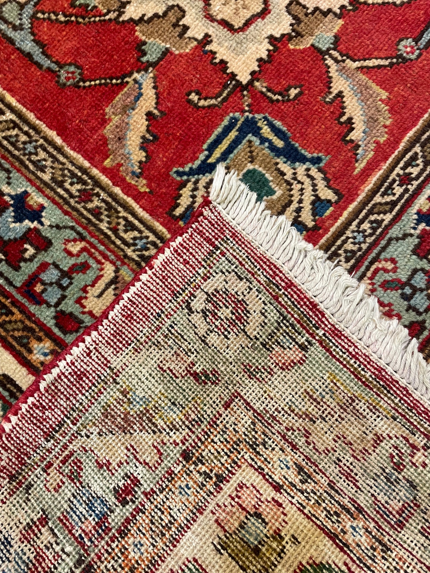 Hand-Knotted Wool Rug Tabriz 11'7" x 12'11"