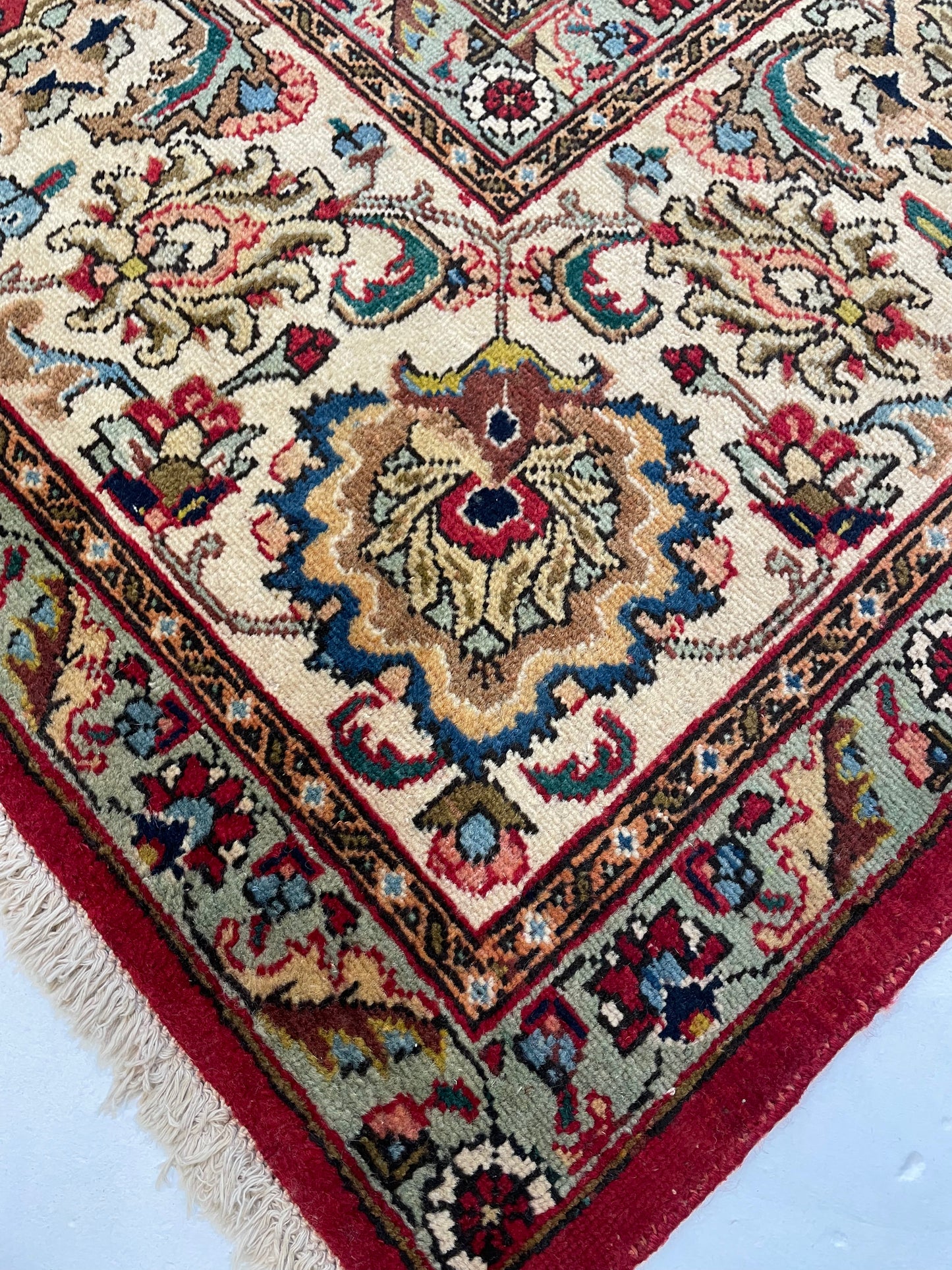 Hand-Knotted Wool Rug Tabriz 11'7" x 12'11"