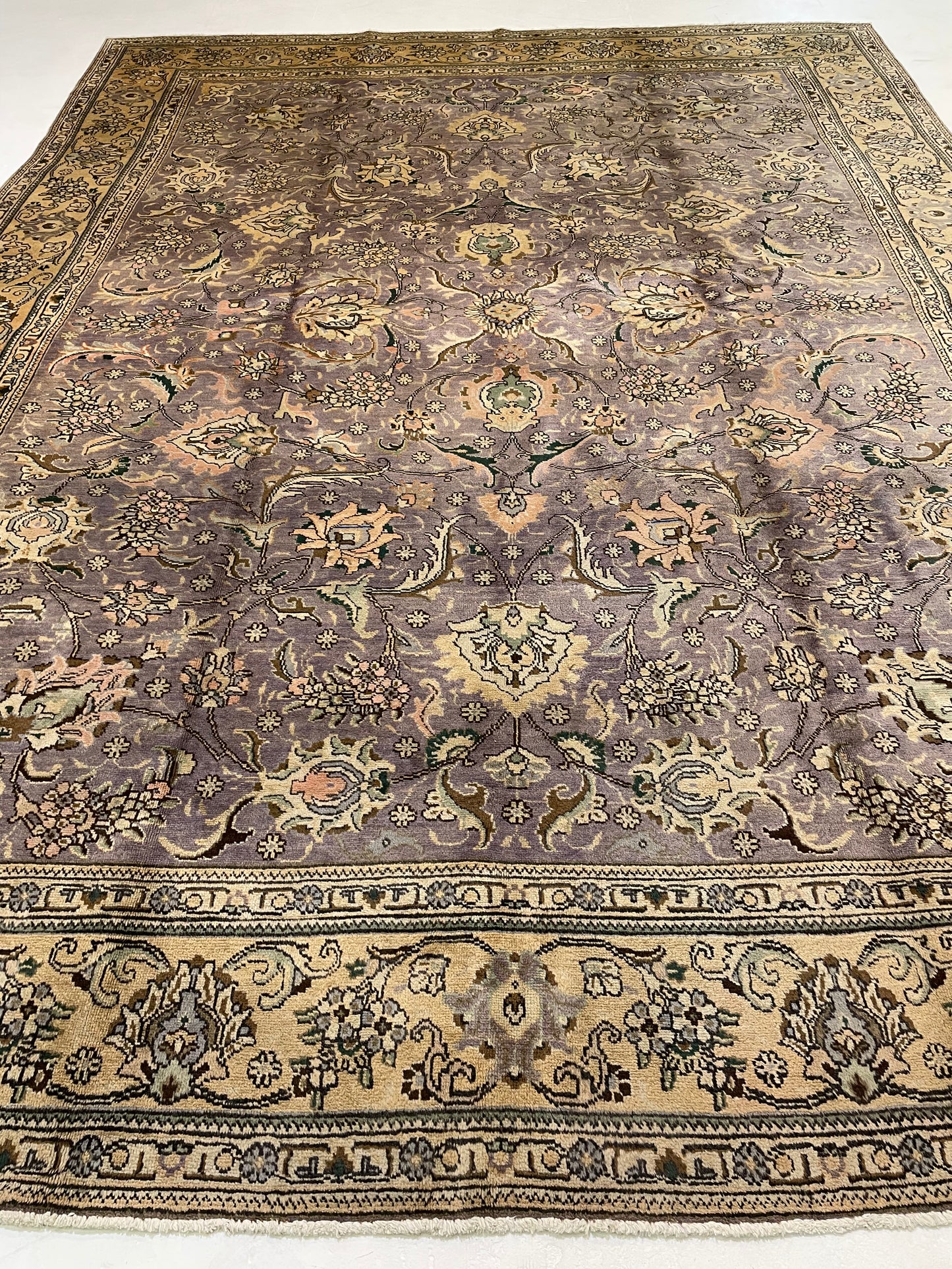 Hand-Knotted Wool Rug Tabriz 9'8" x 12'11"