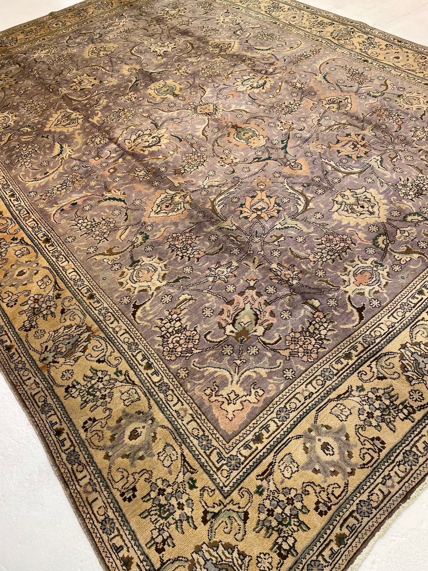 Hand-Knotted Wool Rug Tabriz 9'8" x 12'11"