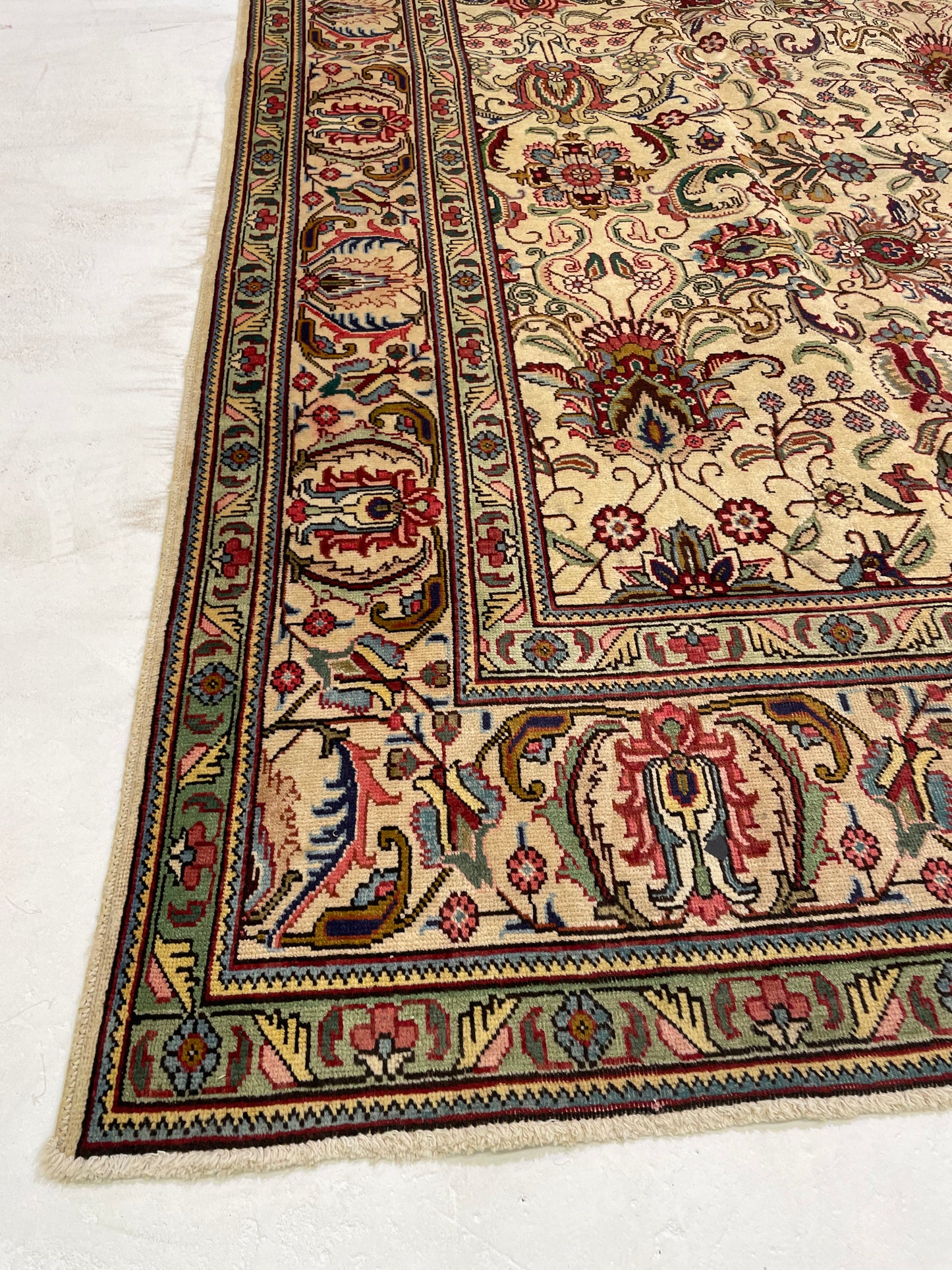 Hand-Knotted Wool Rug Tabriz 8'7" x 11'2"